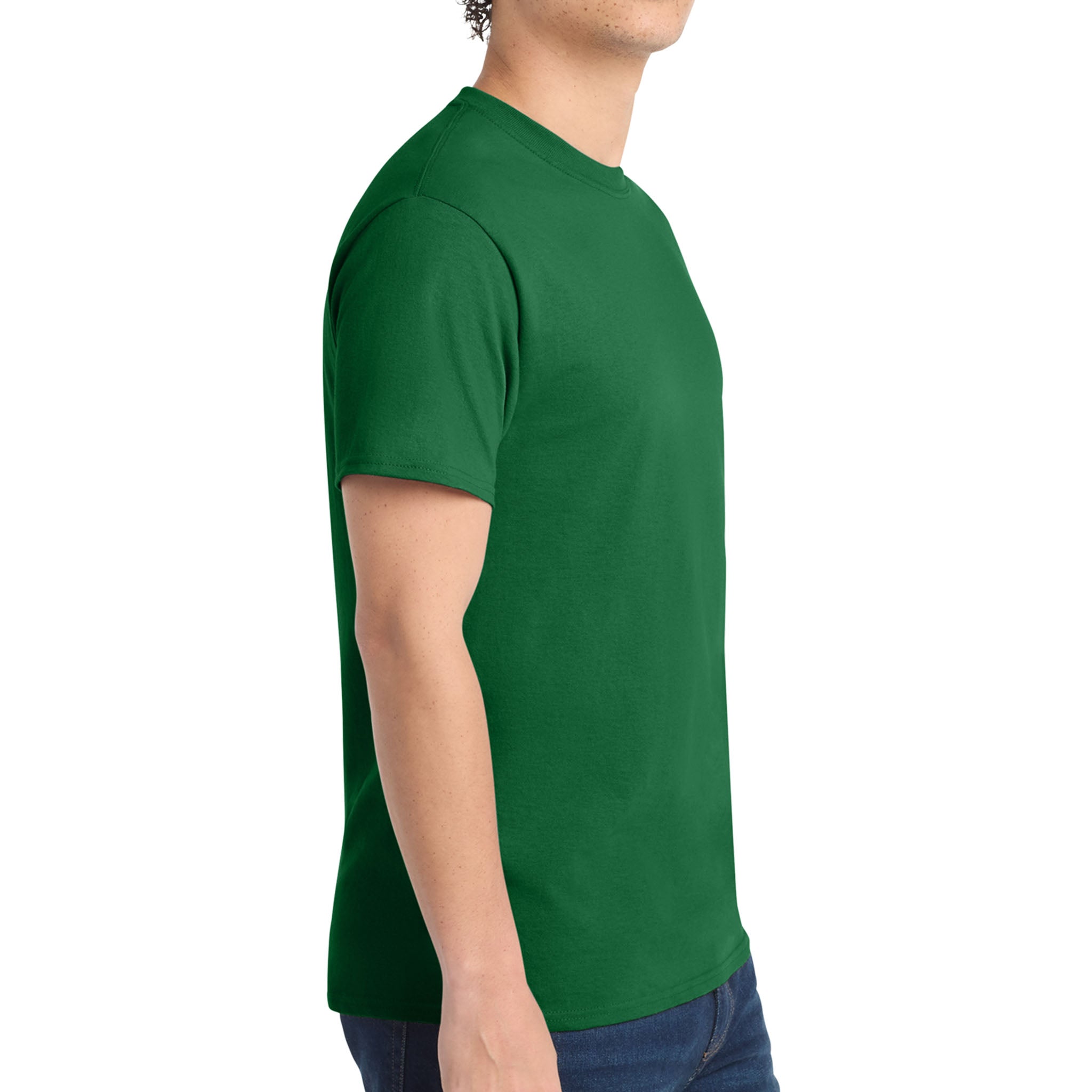 Port & Co PC54 custom short sleeve t-shirt in athletic kelly, right side view