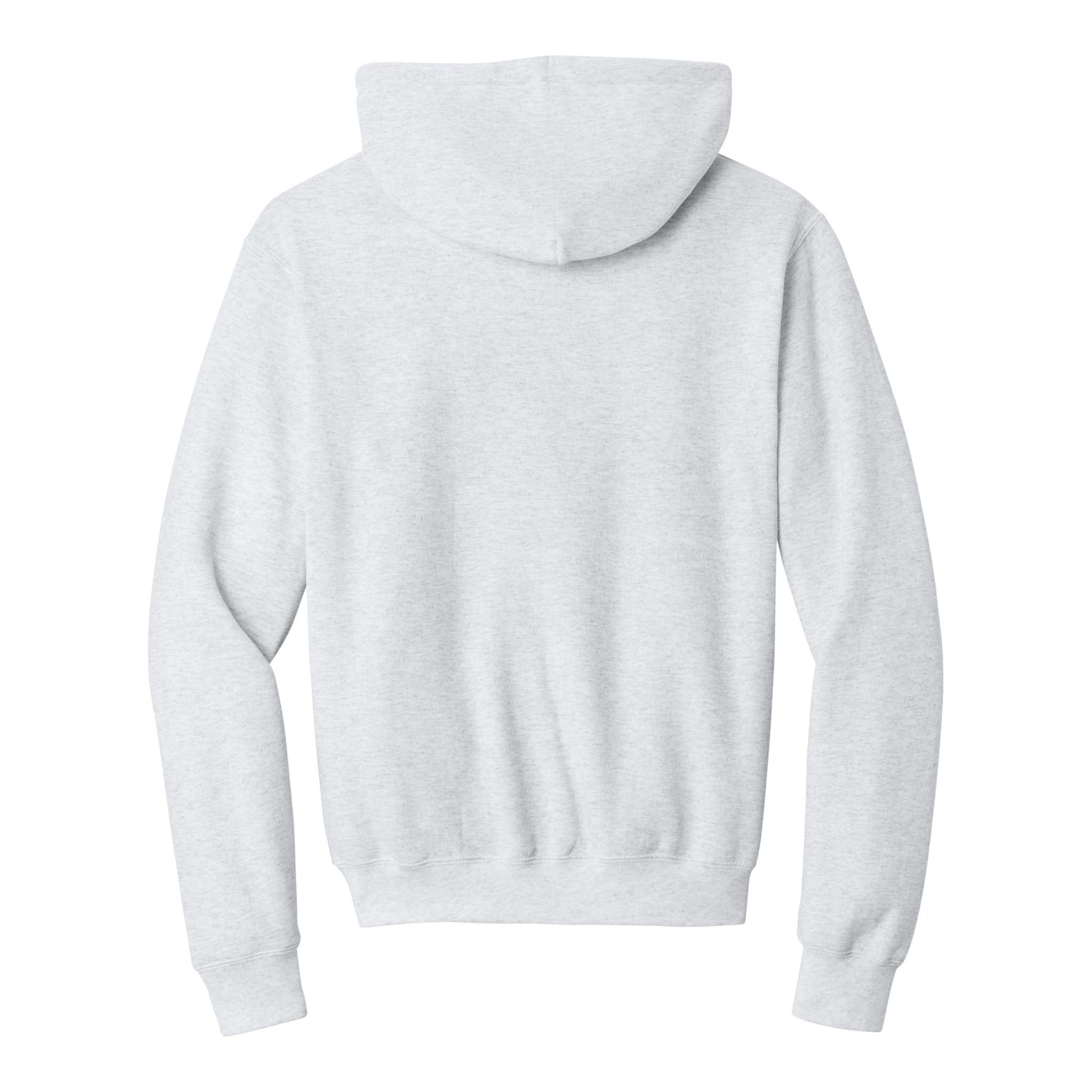 Port & Co PC78H custom hoodie in ash, back view