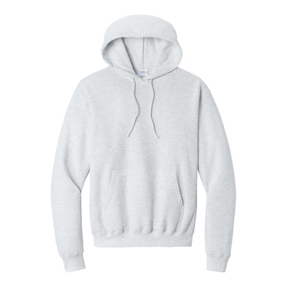 Port & Co PC78H custom hoodie in ash, front view