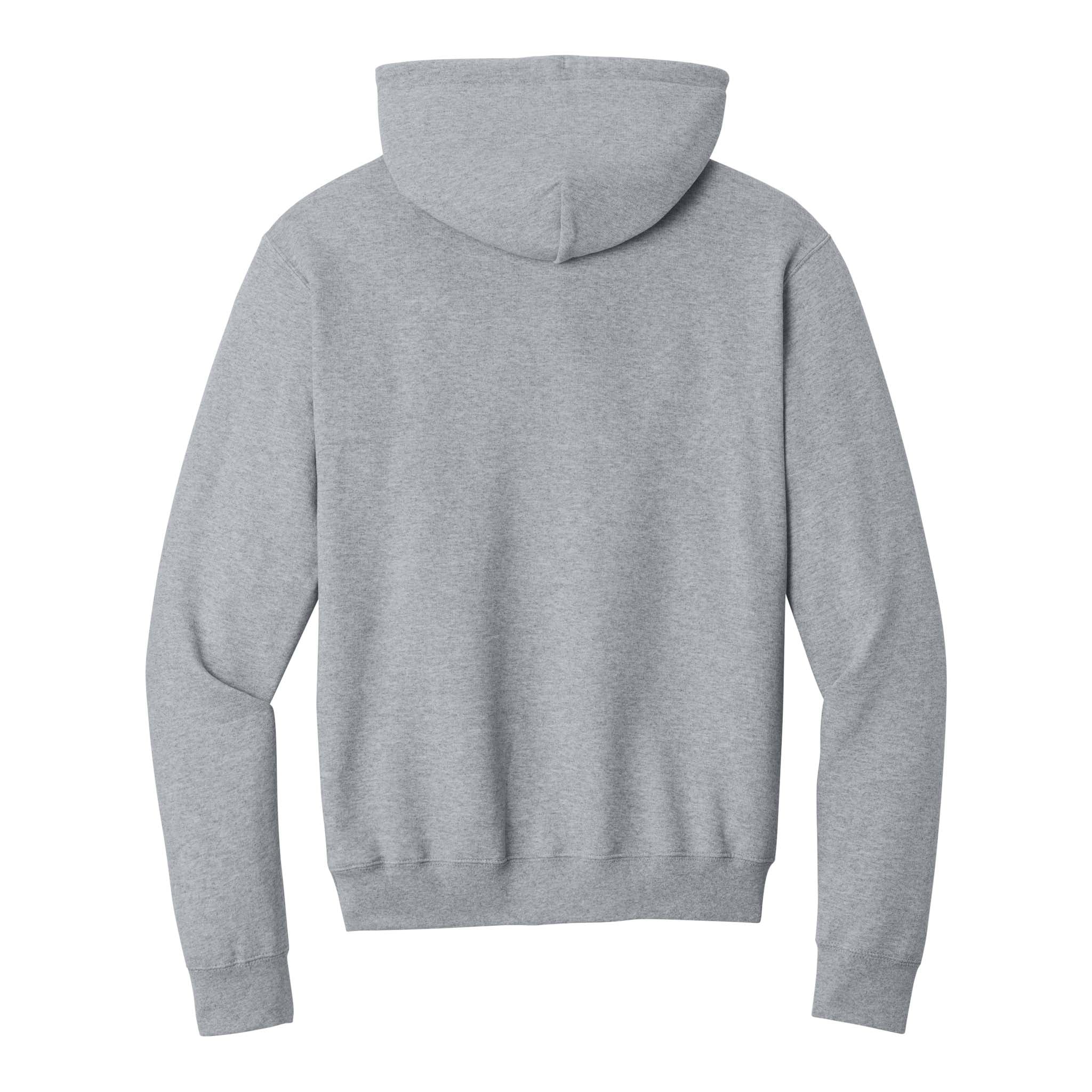 Port & Co PC78H custom hoodie in athletic heather, back view
