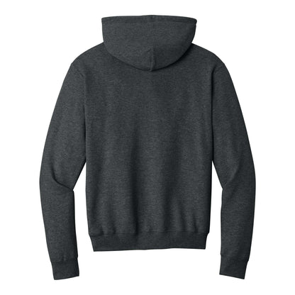 Port & Co PC78H custom hoodie in black heather, back view