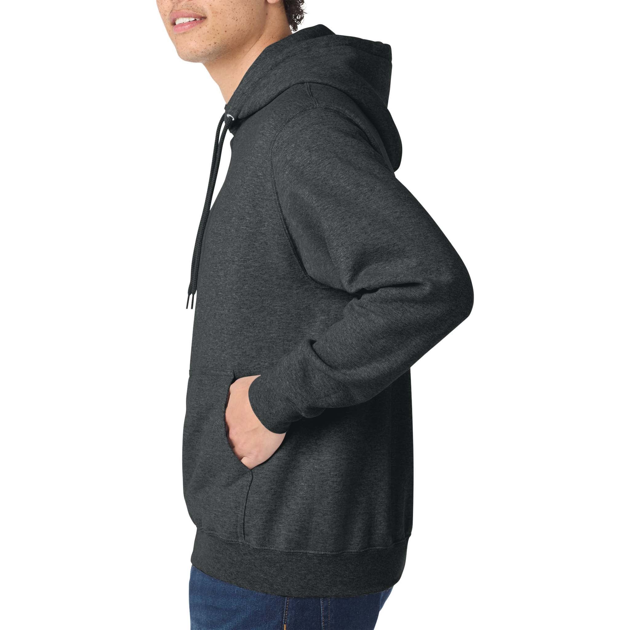 Port & Co PC78H custom hoodie in black heather, left side view