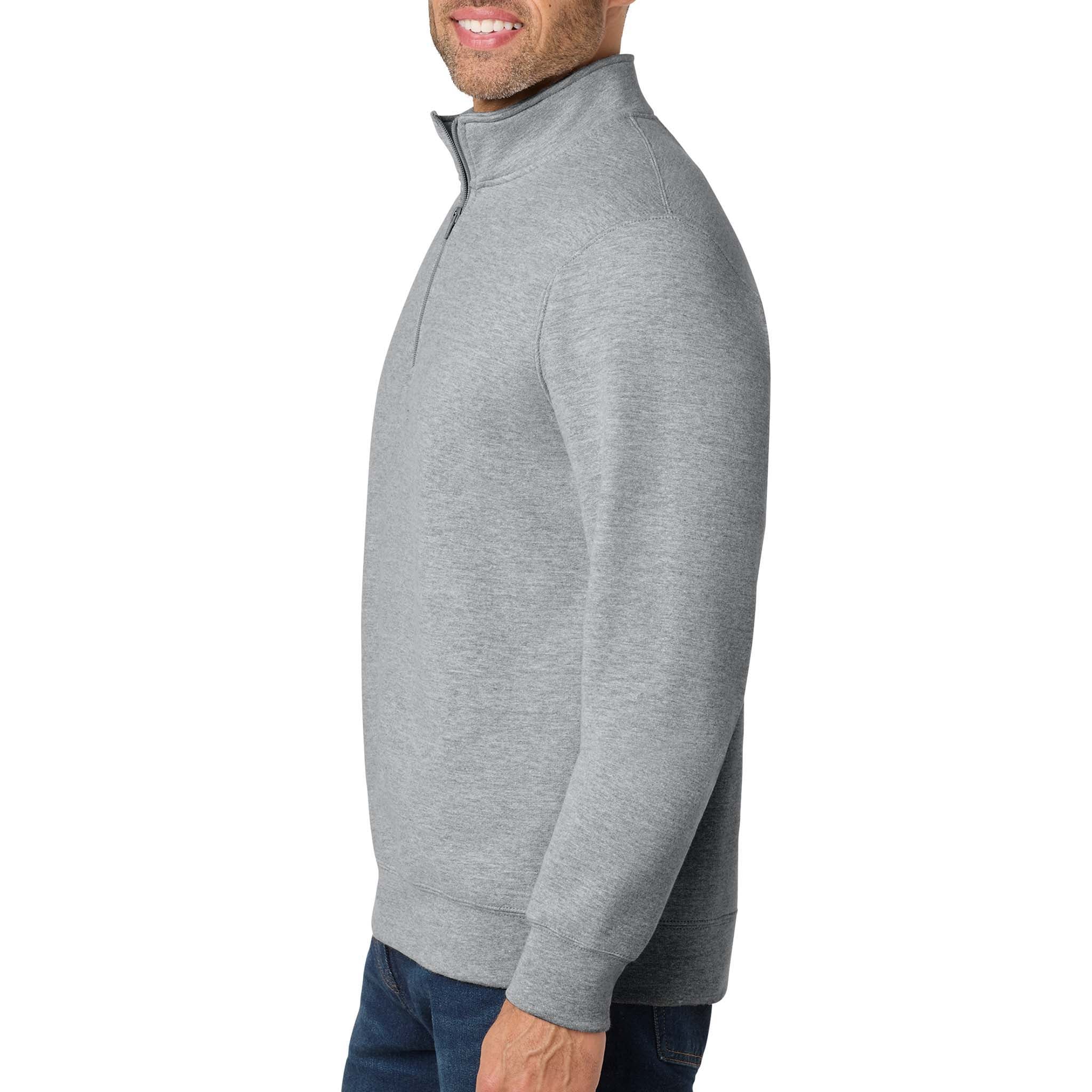 Port & Co PC850Q custom quarter-zip in athletic heather, left side view
