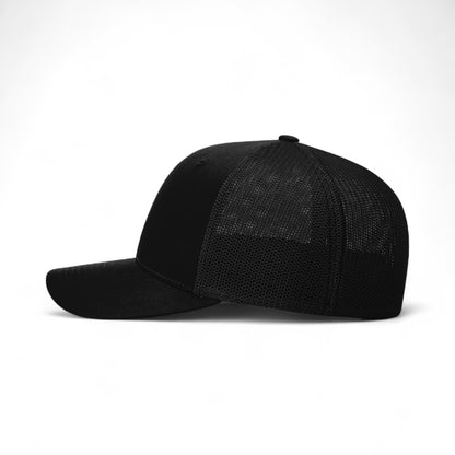 Left side view of Richardson 110 custom hat in black