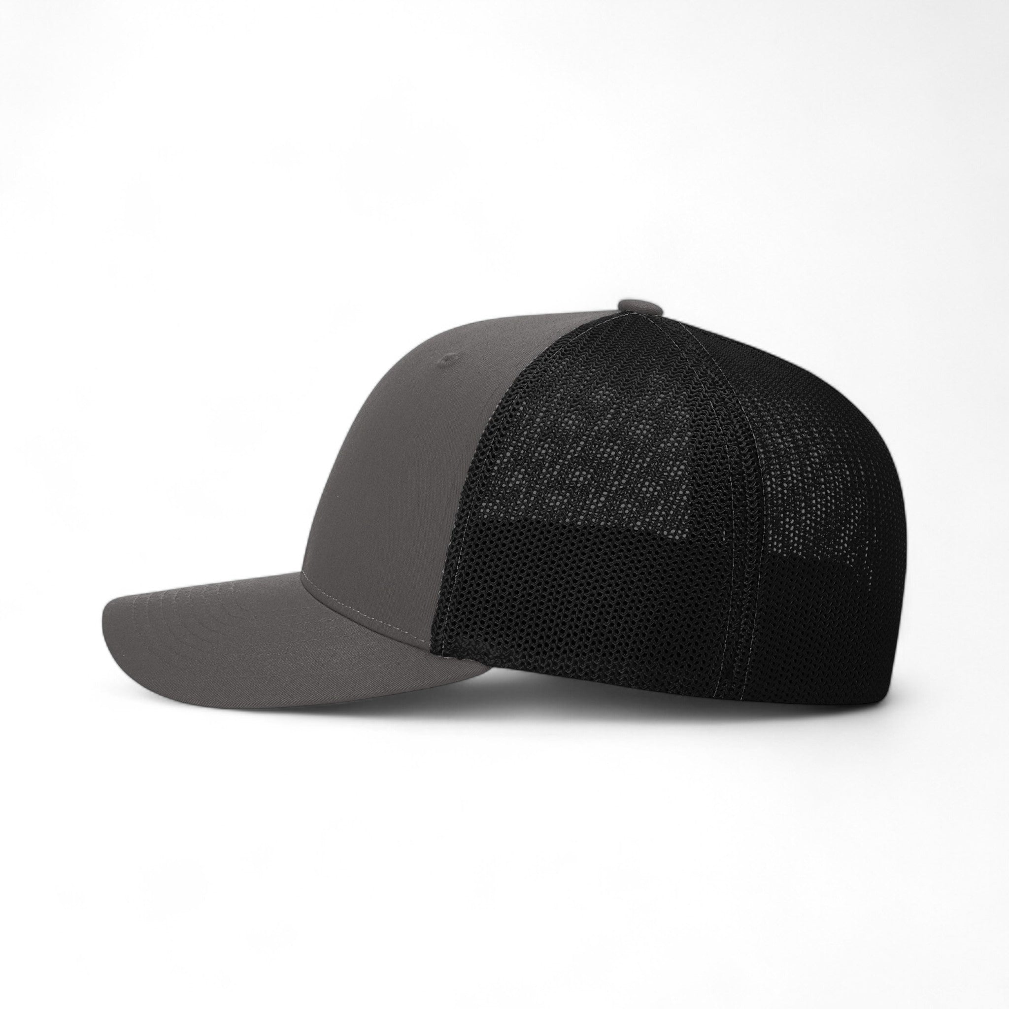 Left side view of Richardson 110 custom hat in charcoal and black