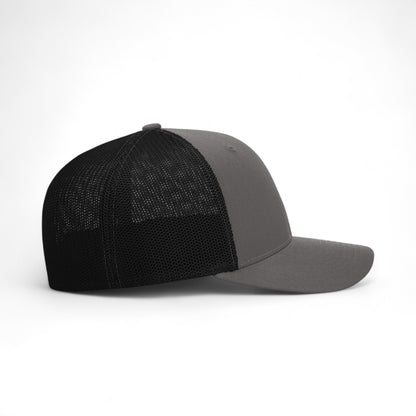 Right side view of Richardson 110 custom hat in charcoal and black