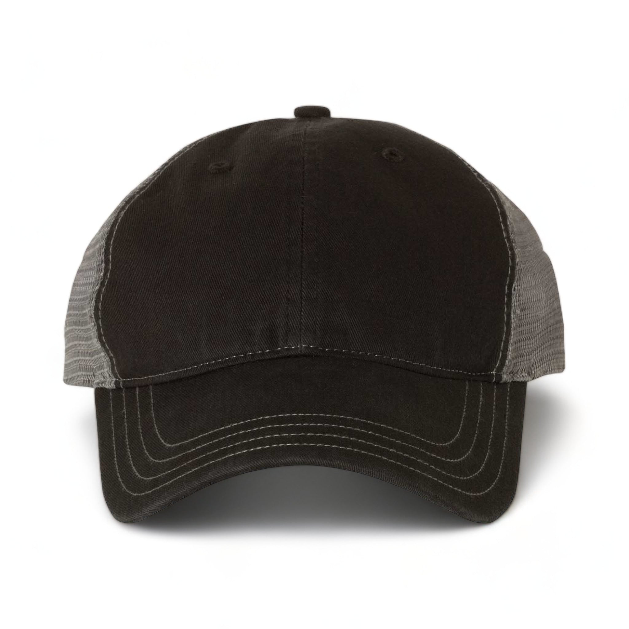 Front view of Richardson 111 custom hat in black and charcoal