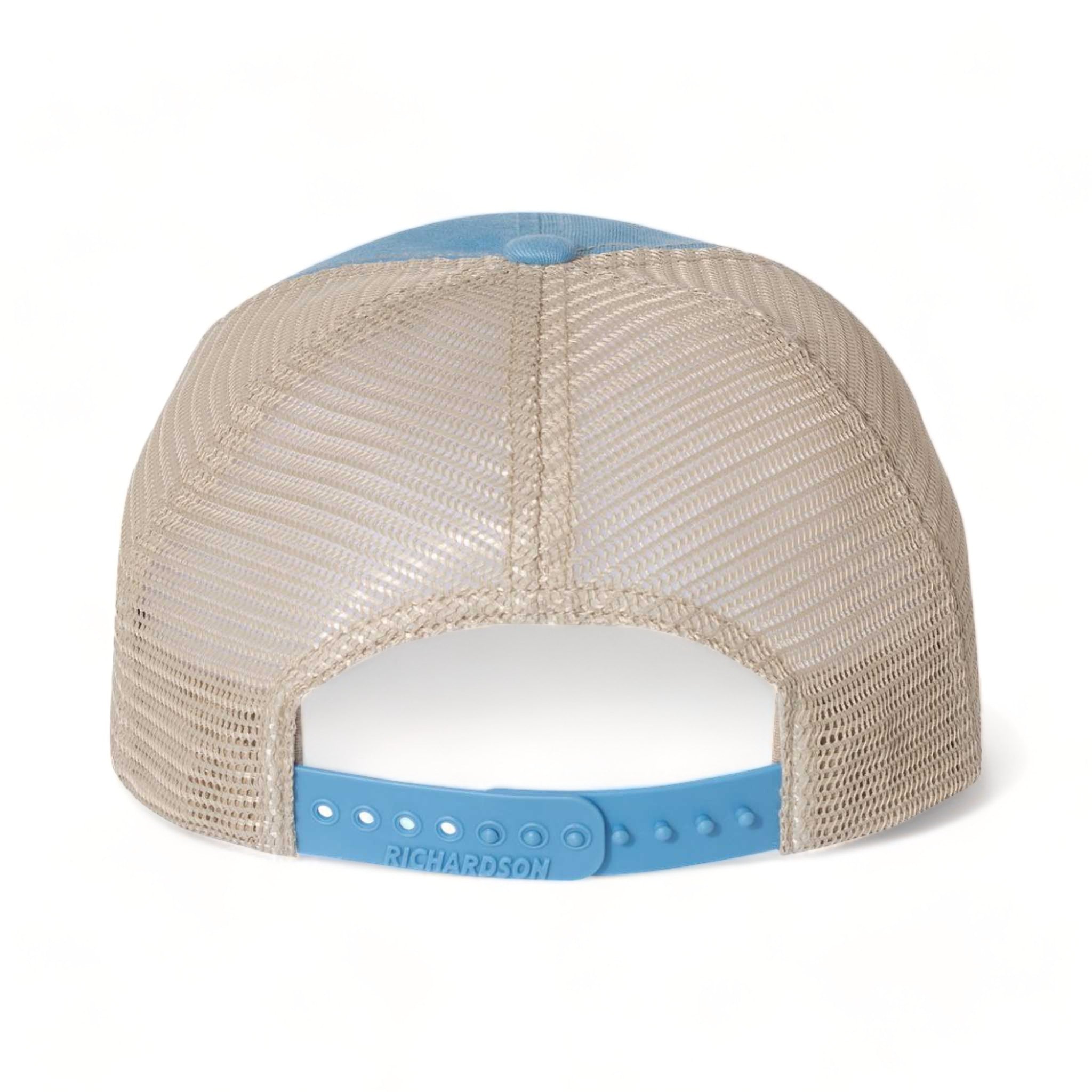 Back view of Richardson 111 custom hat in columbia blue and khaki