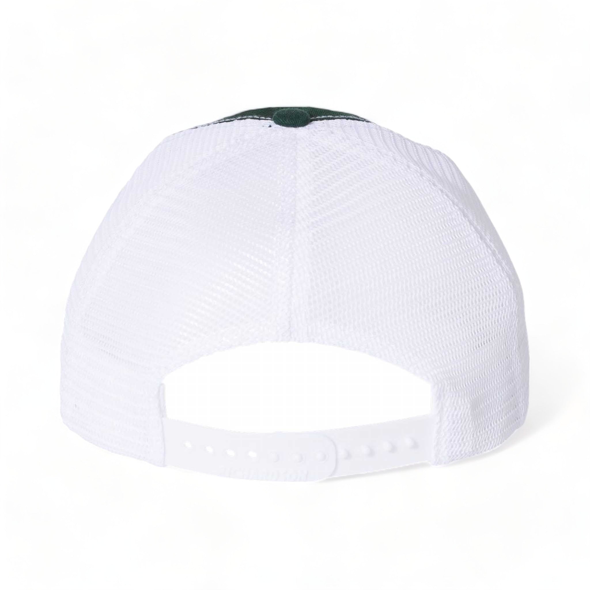 Back view of Richardson 111 custom hat in dark green and white