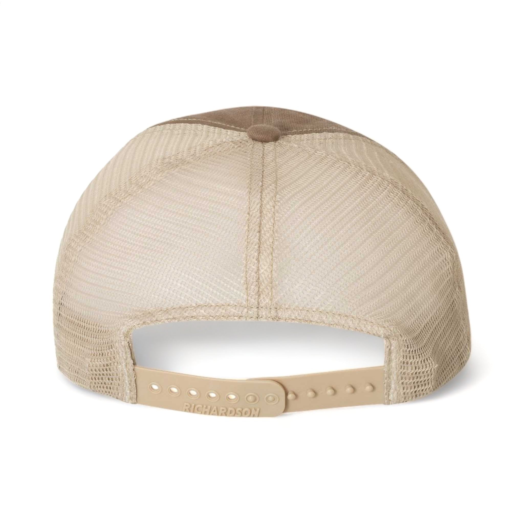 Back view of Richardson 111 custom hat in driftwood and khaki