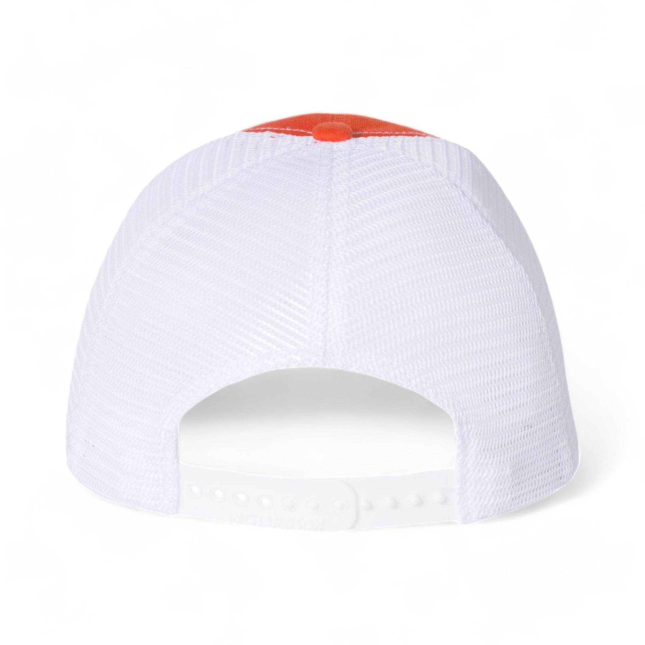 Back view of Richardson 111 custom hat in orange and white