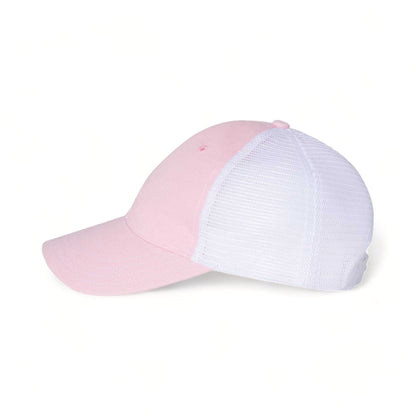 Side view of Richardson 111 custom hat in pink and white