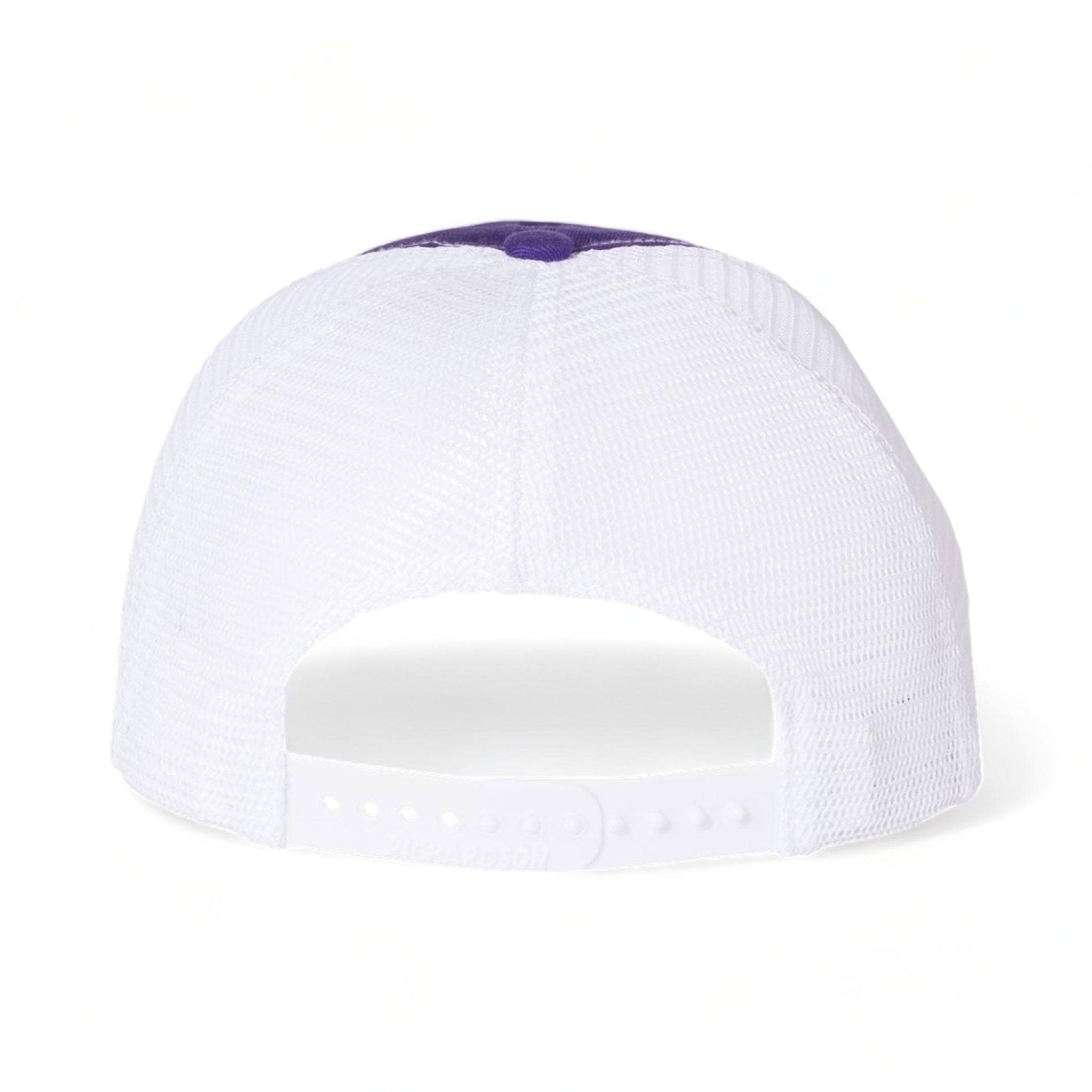 Back view of Richardson 111 custom hat in purple and white