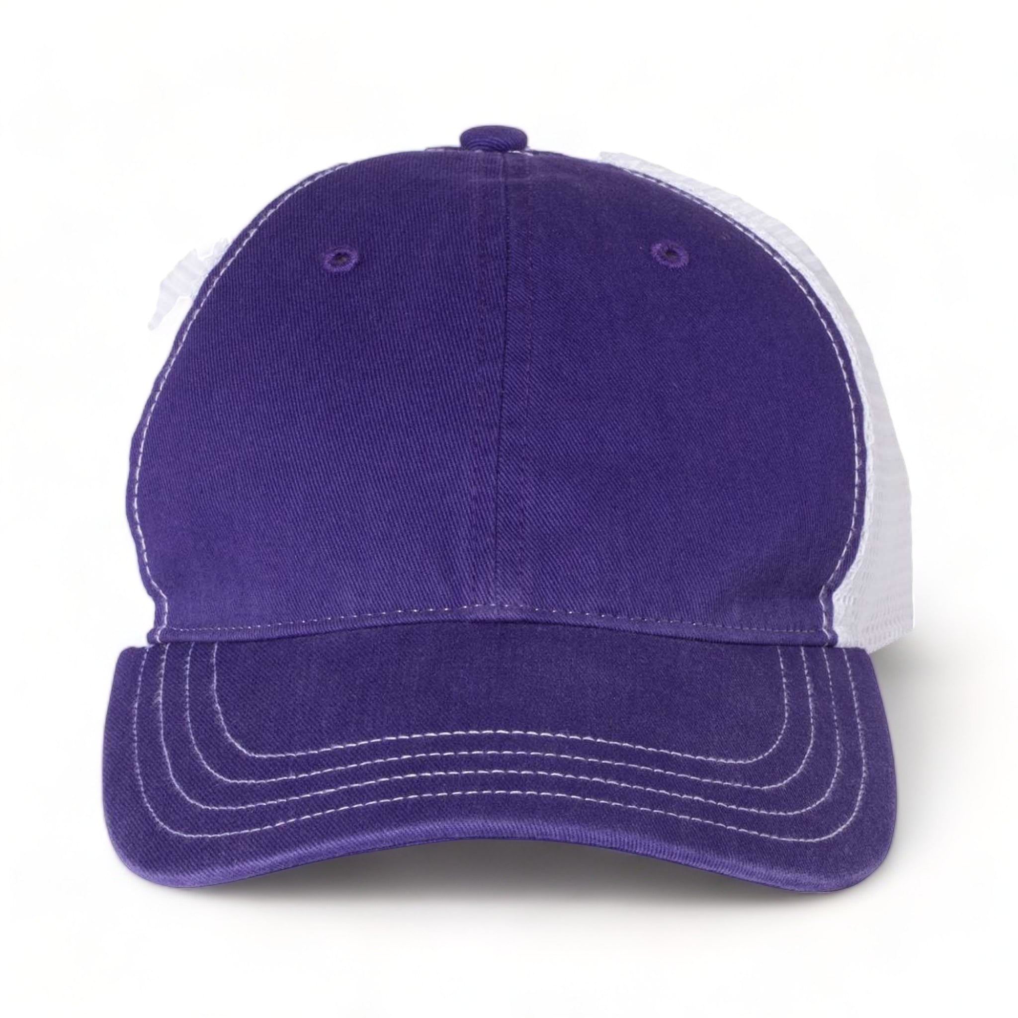 Front view of Richardson 111 custom hat in purple and white