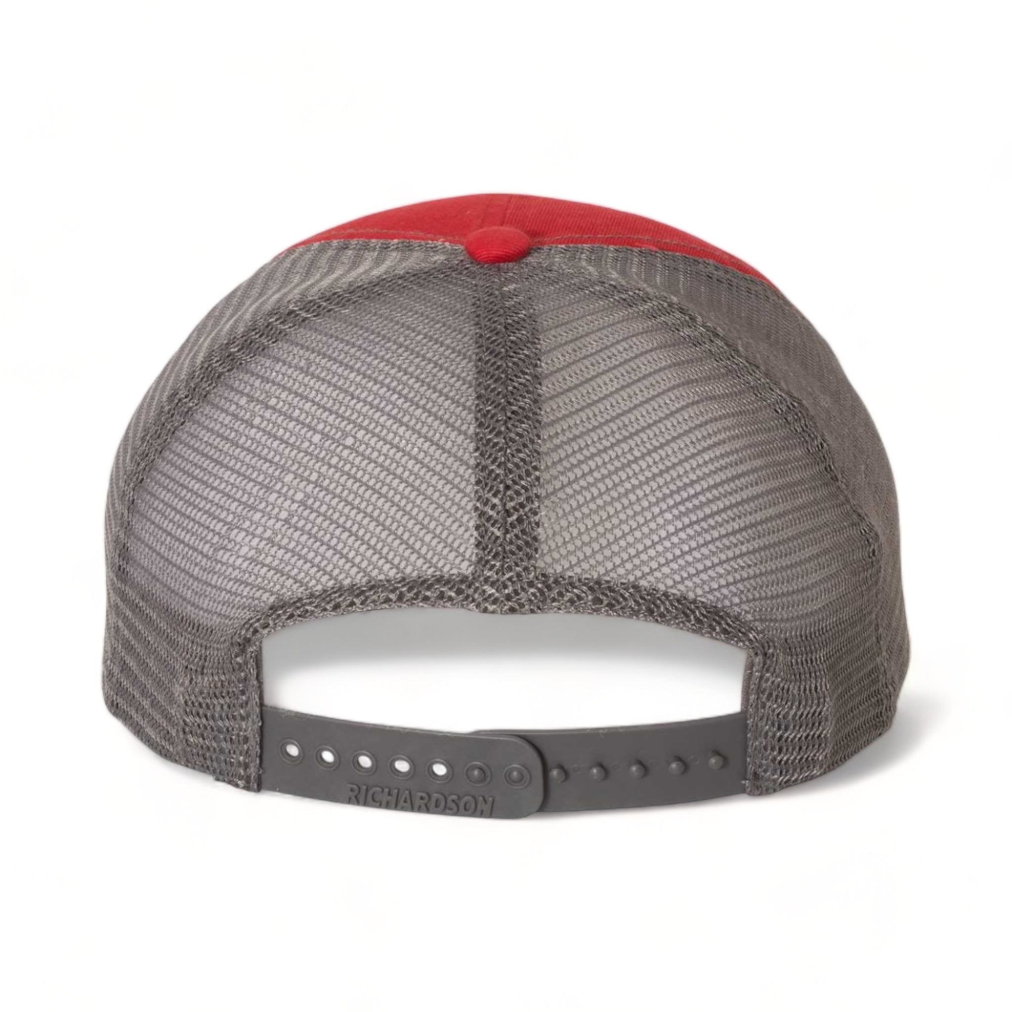 Back view of Richardson 111 custom hat in red and charcoal