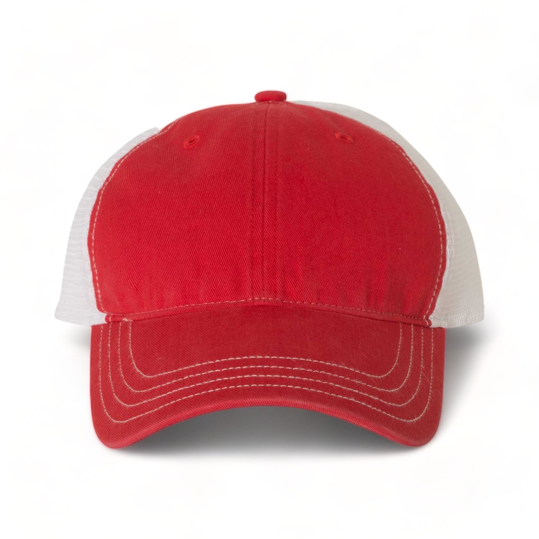 Front view of Richardson 111 custom hat in red and white