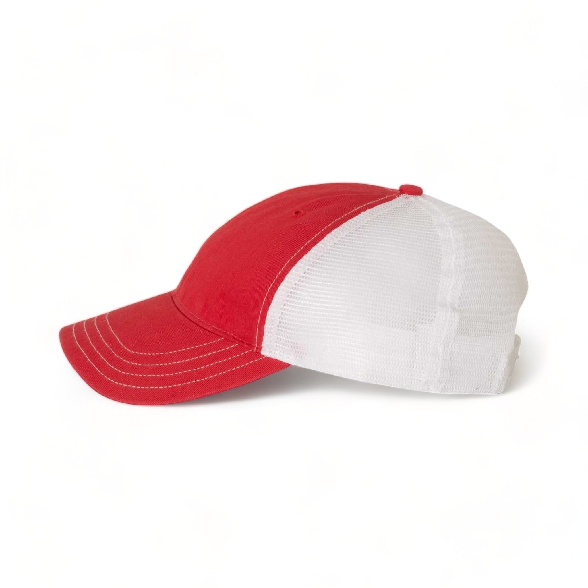 Side view of Richardson 111 custom hat in red and white
