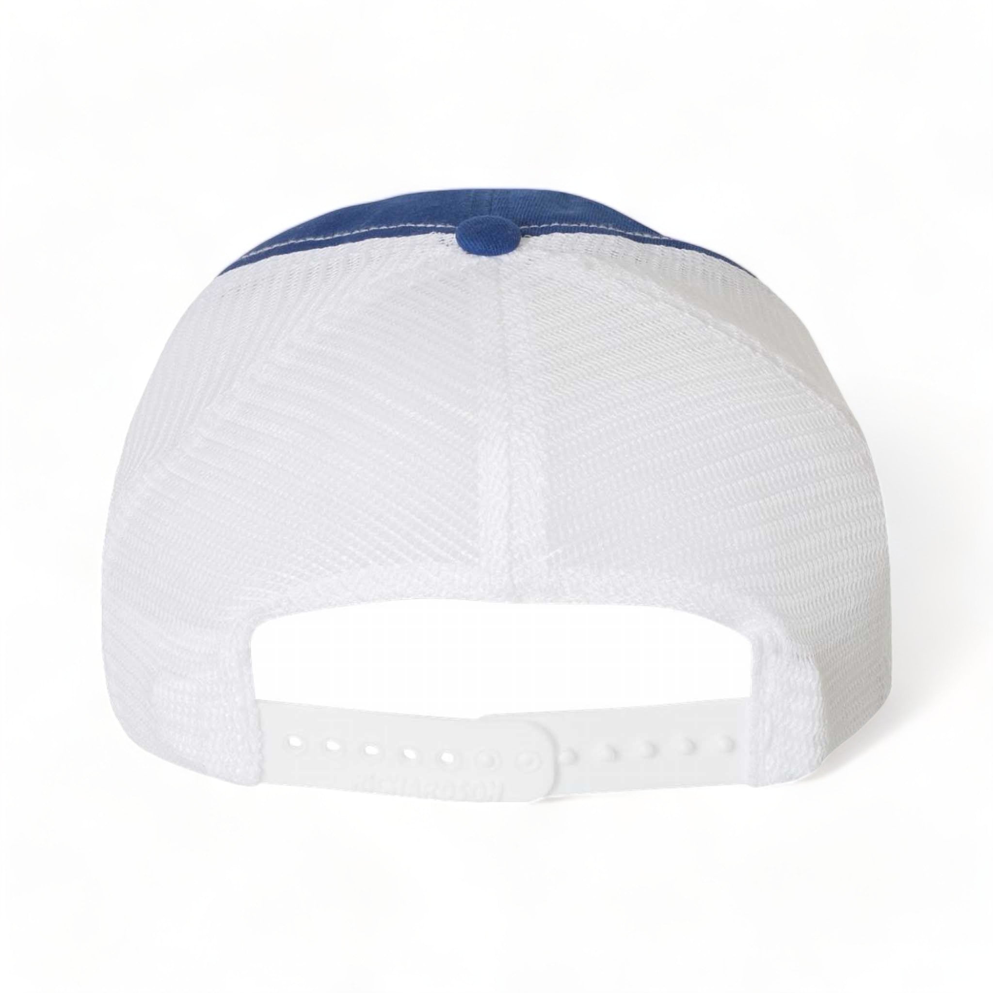 Back view of Richardson 111 custom hat in royal and white