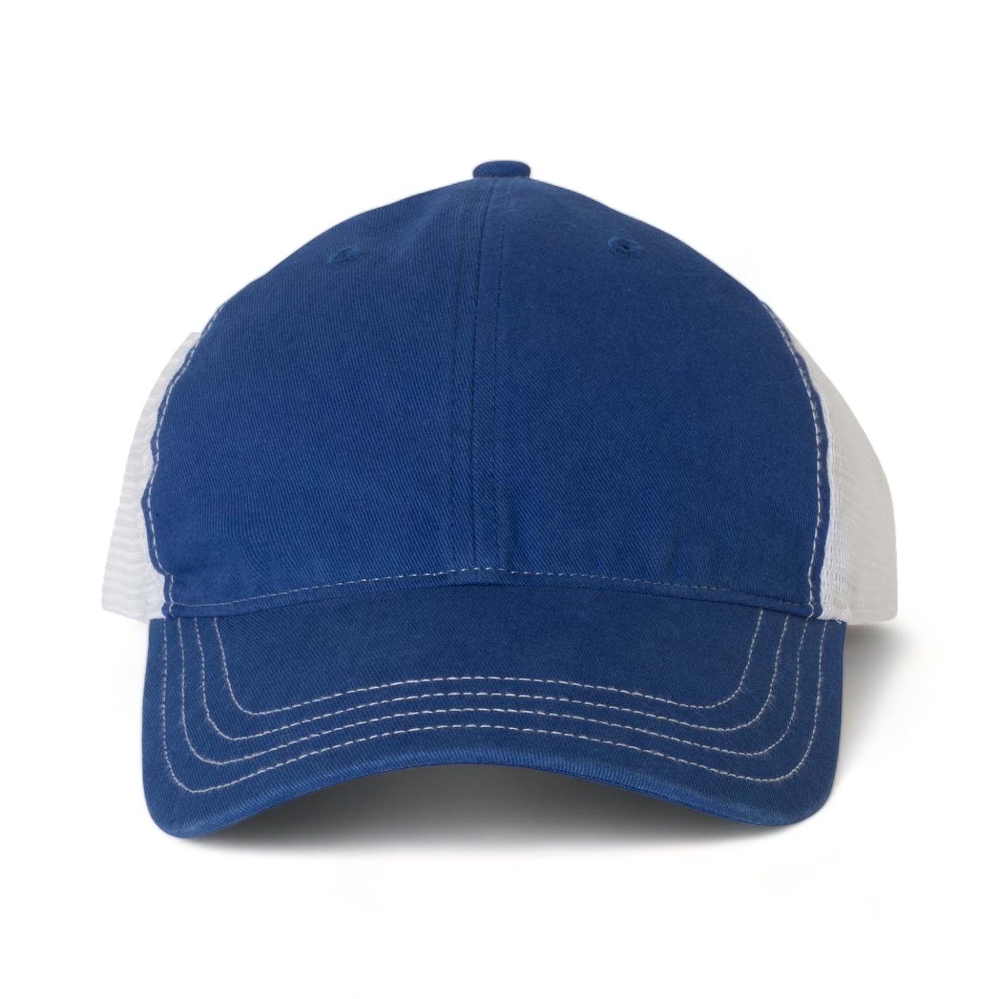 Front view of Richardson 111 custom hat in royal and white