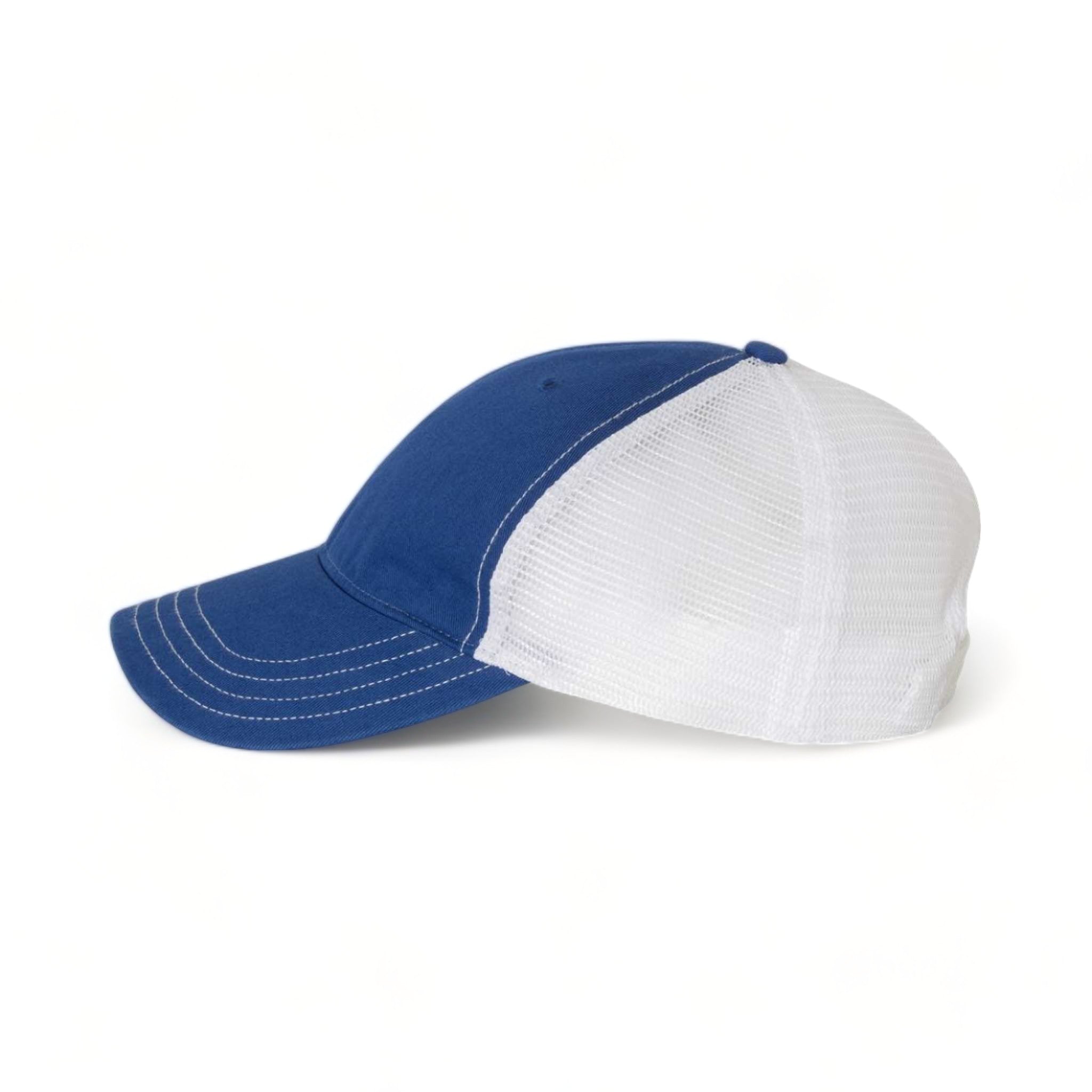 Side view of Richardson 111 custom hat in royal and white