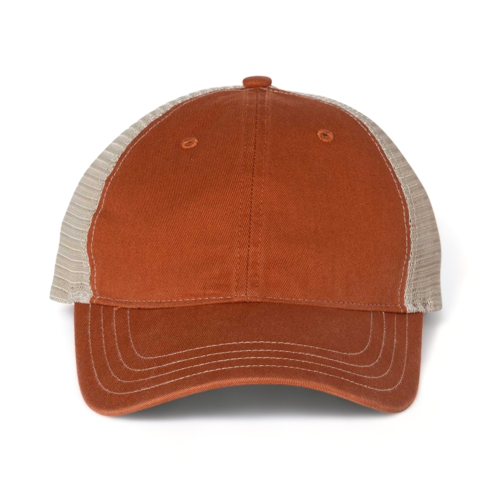 Front view of Richardson 111 custom hat in texas orange and khaki