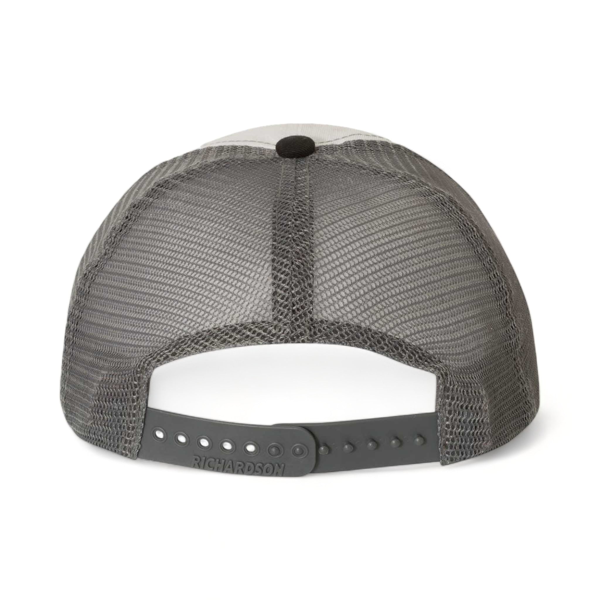 Back view of Richardson 111 custom hat in white, charcoal and black