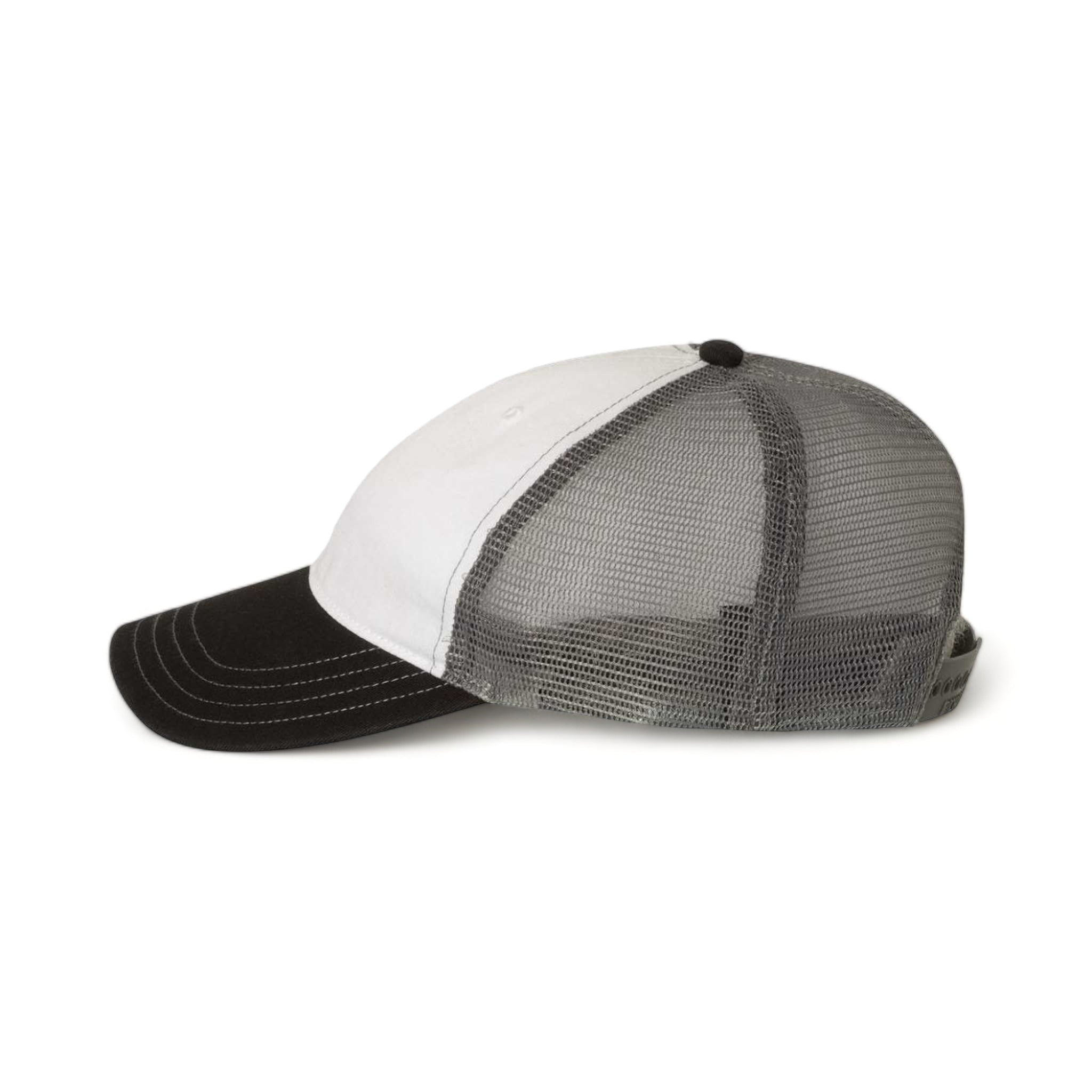 Side view of Richardson 111 custom hat in white, charcoal and black