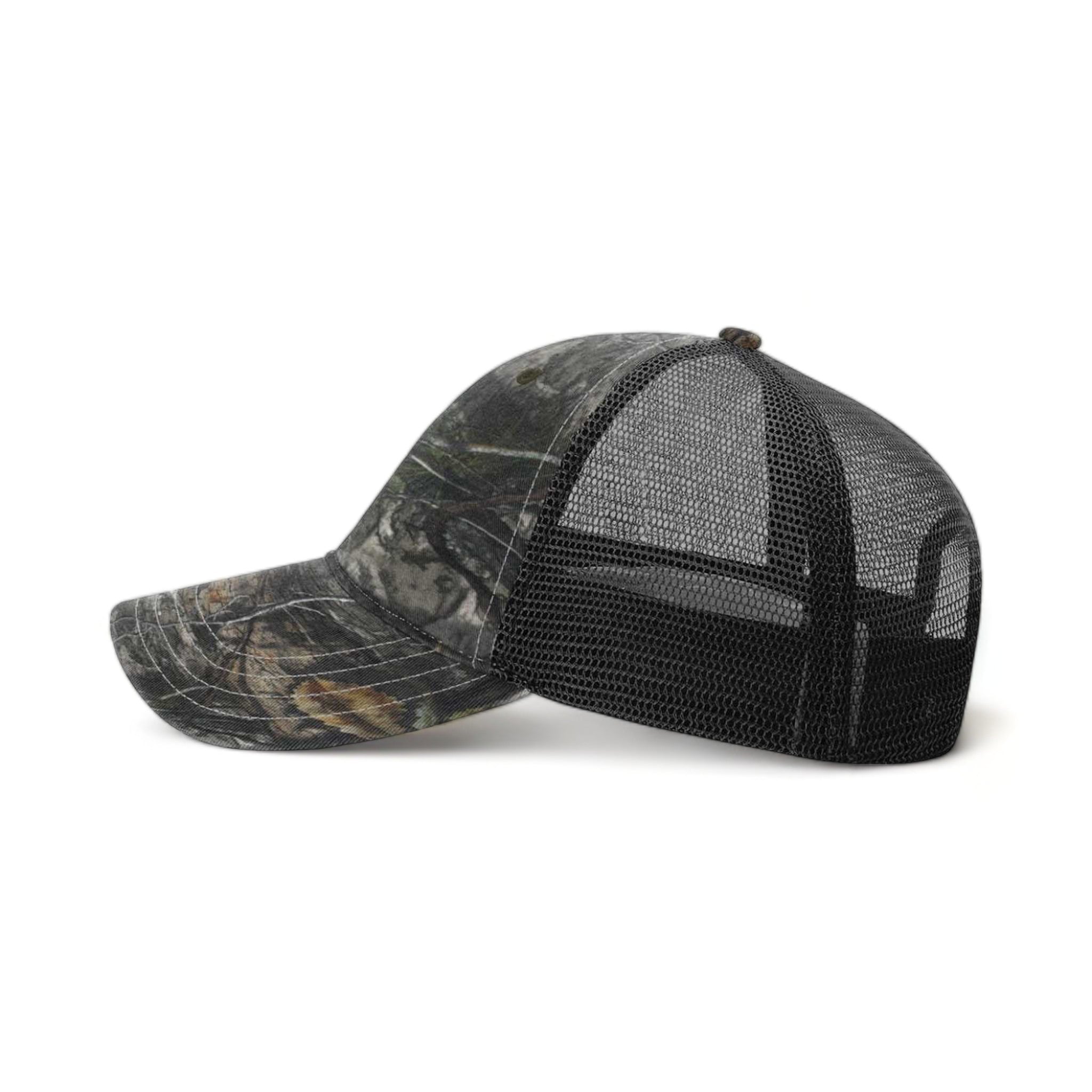 Side view of Richardson 111P custom hat in mossy oak country dna and black