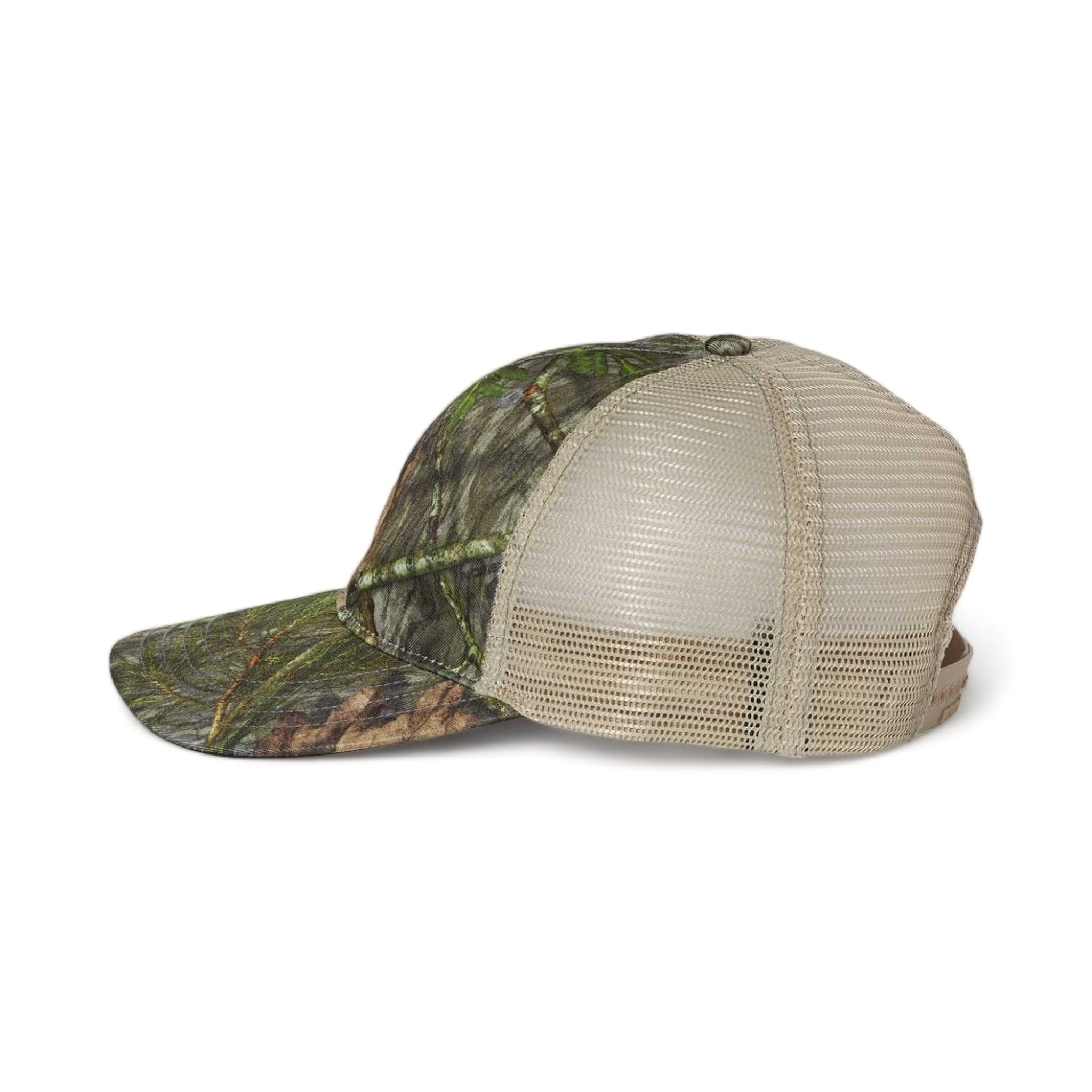 Side view of Richardson 111P custom hat in mossy oak obsession and khaki
