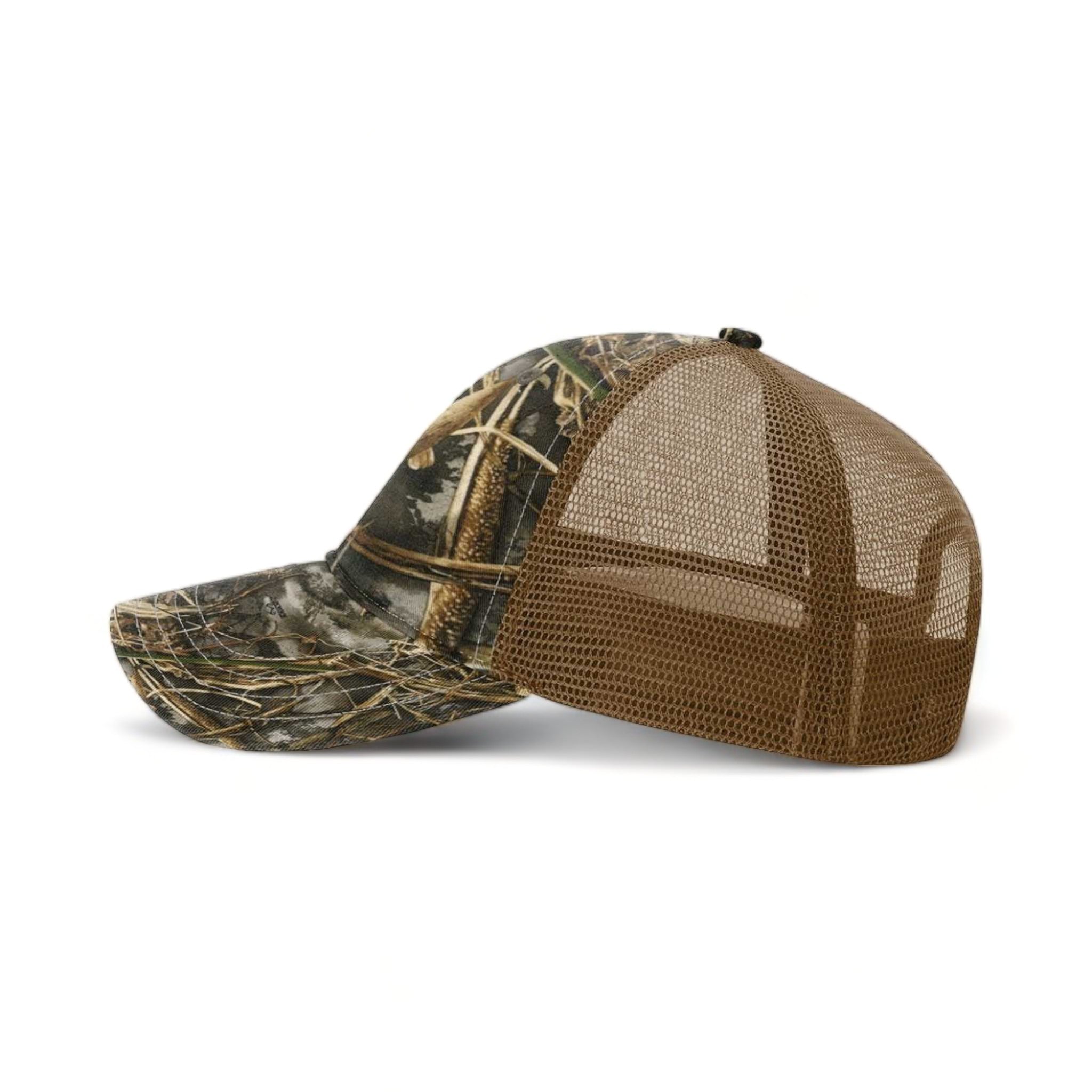 Side view of Richardson 111P custom hat in realtree max 7 and buck