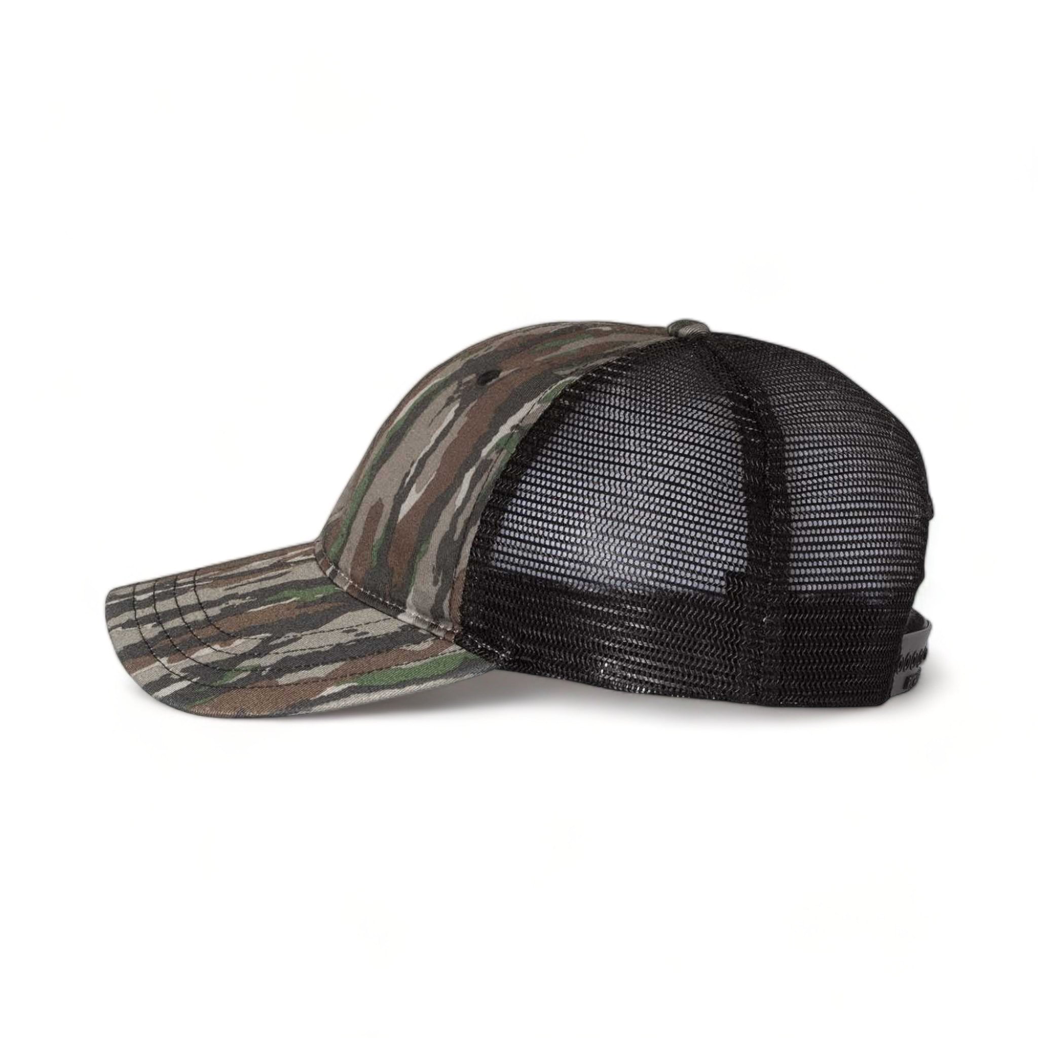 Side view of Richardson 111P custom hat in realtree original and black