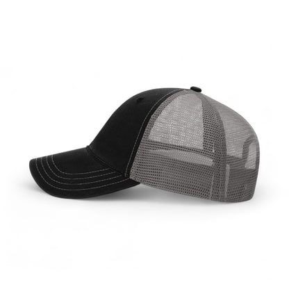 Left side view of Richardson 111 custom hat in black and charcoal