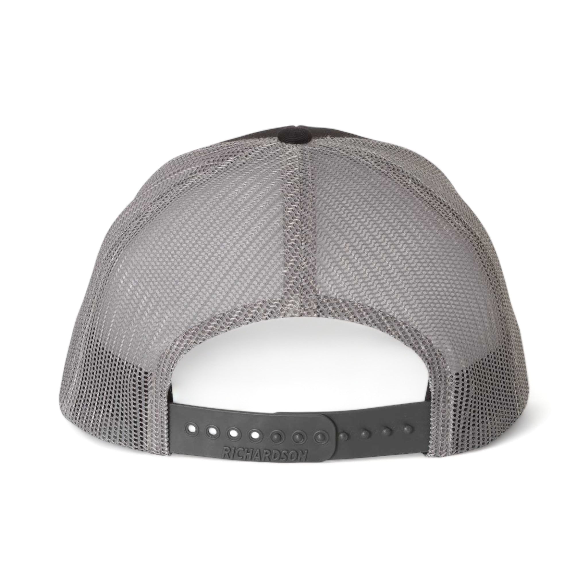 Back view of Richardson 112 custom hat in black and charcoal