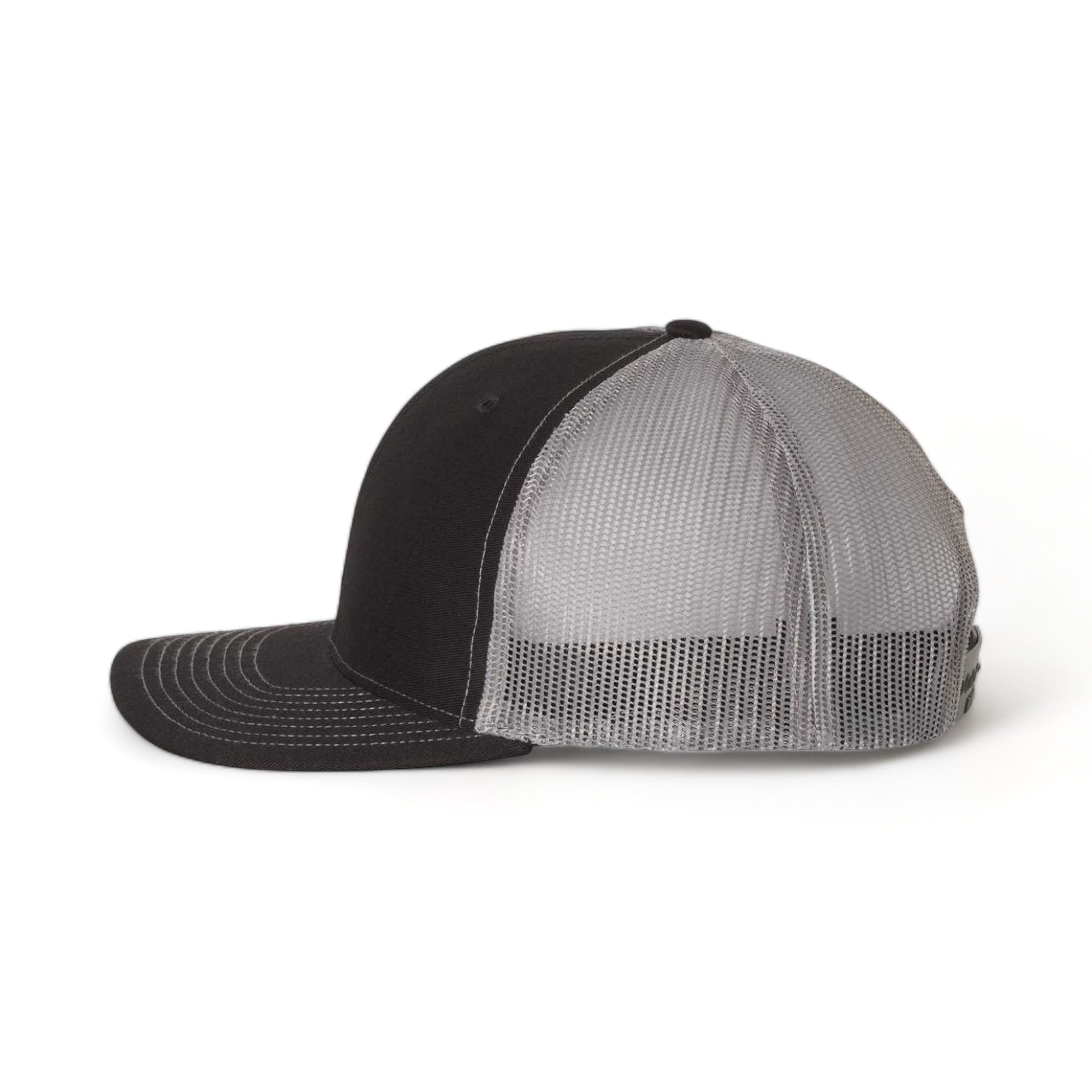 Side view of Richardson 112 custom hat in black and charcoal