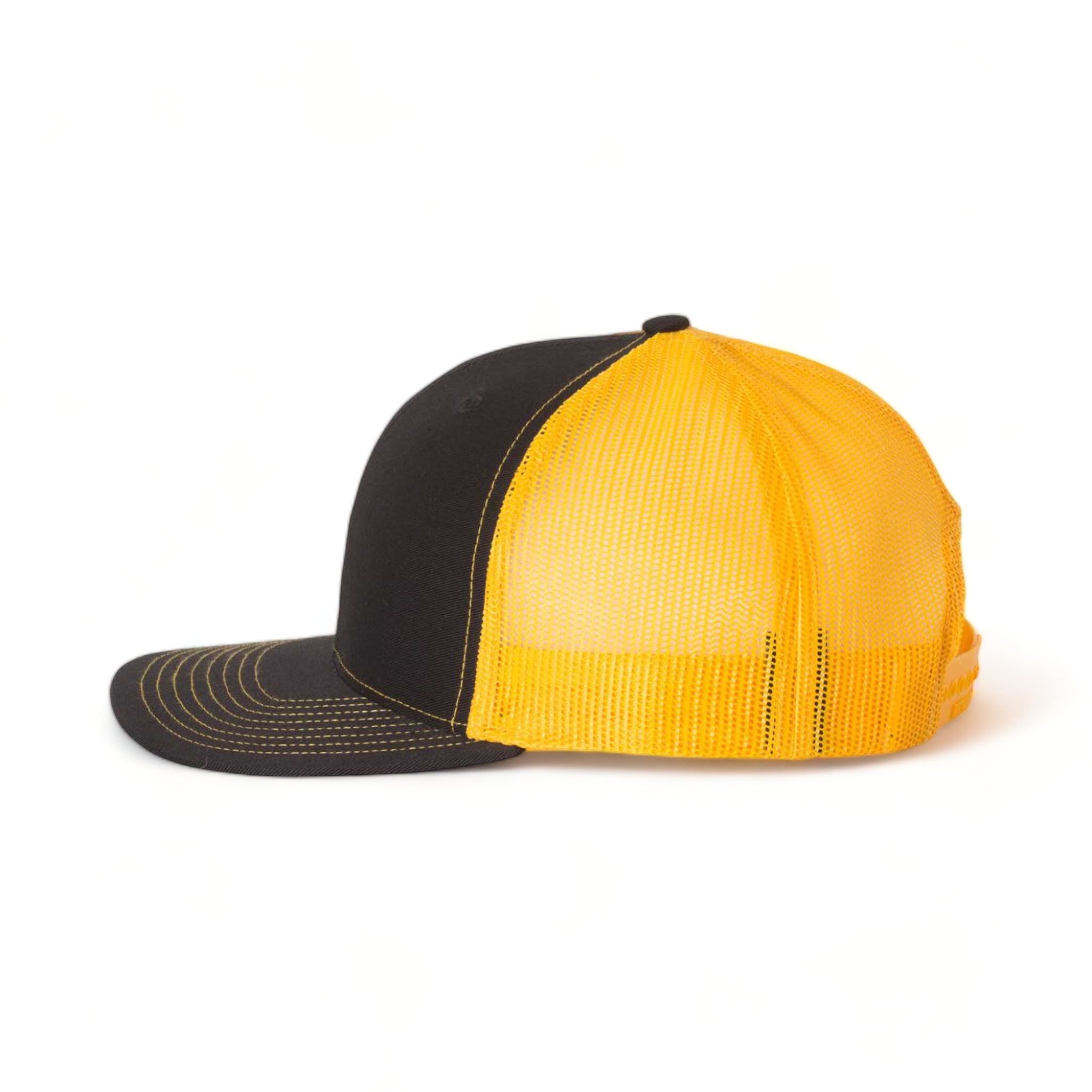 Side view of Richardson 112 custom hat in black and gold