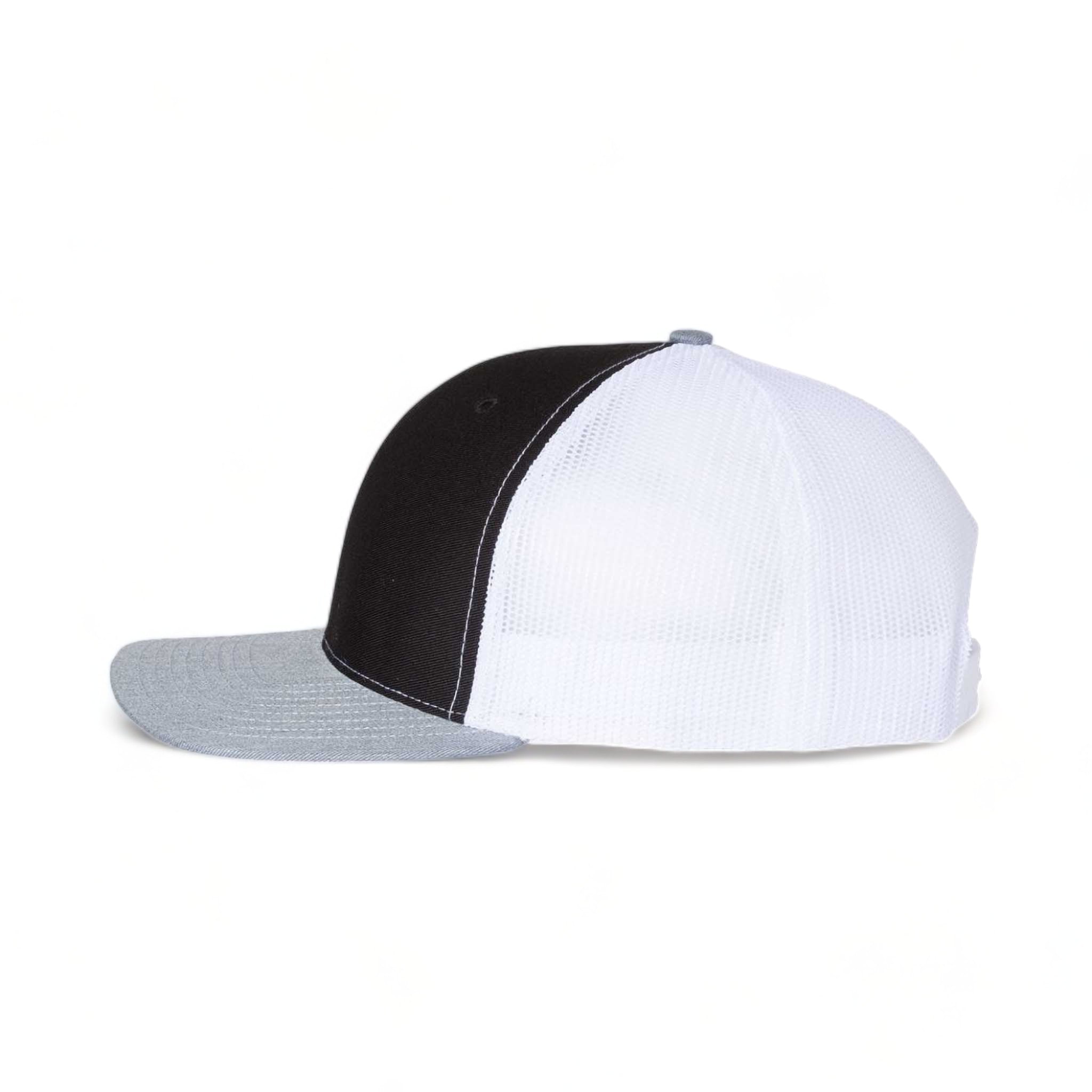 Side view of Richardson 112 custom hat in black, white and heather grey