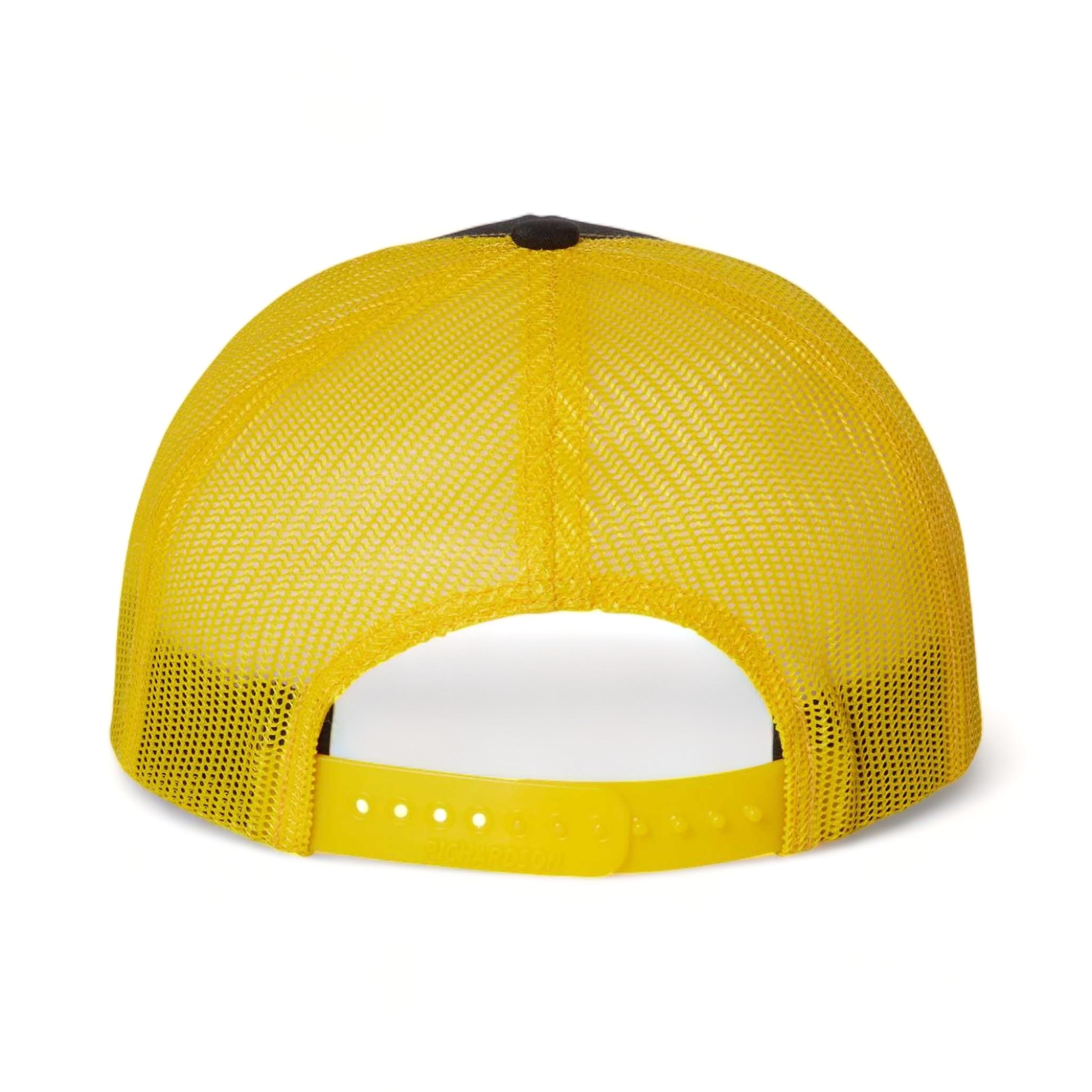 Back view of Richardson 112 custom hat in black and yellow