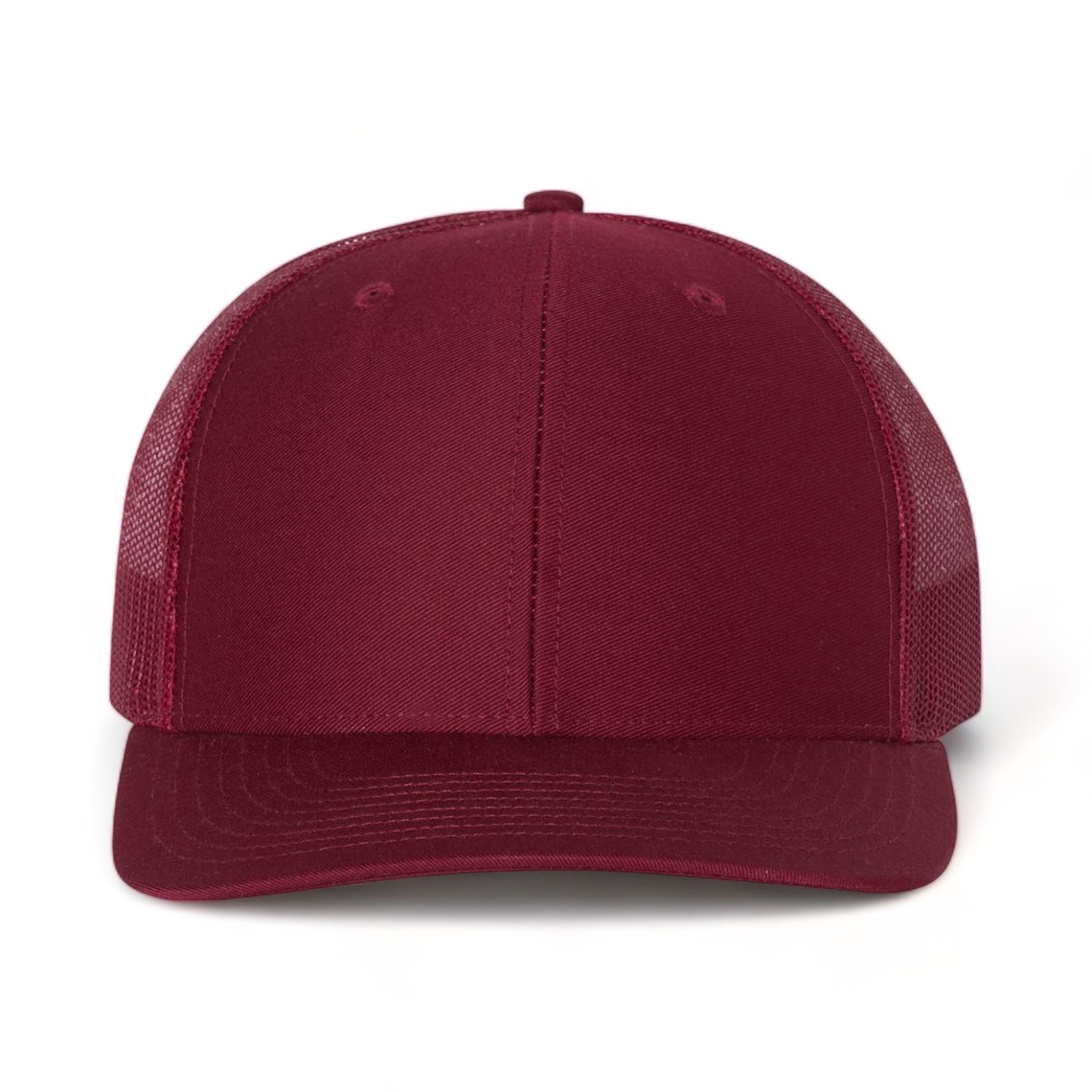 Front view of Richardson 112 custom hat in cardinal