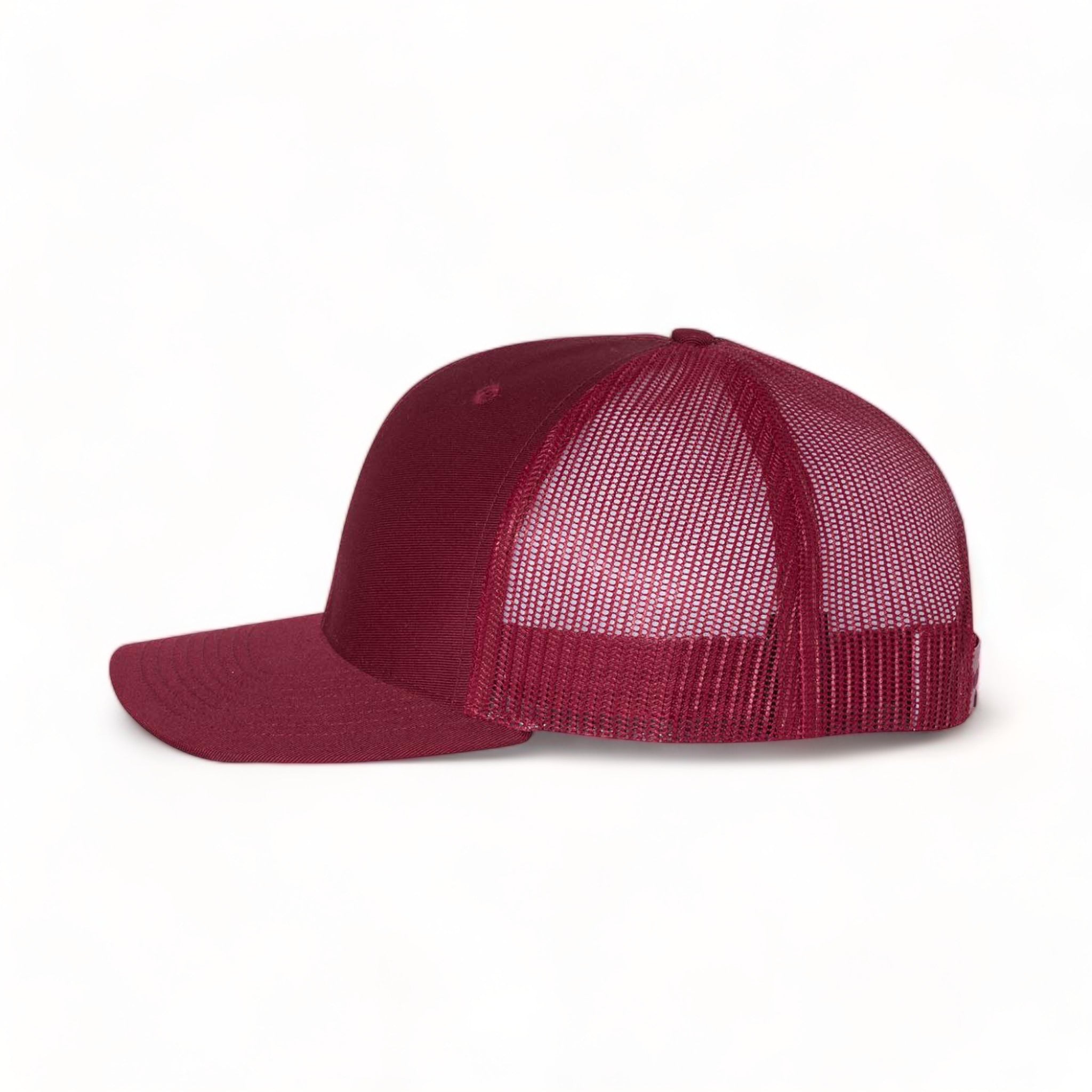 Side view of Richardson 112 custom hat in cardinal