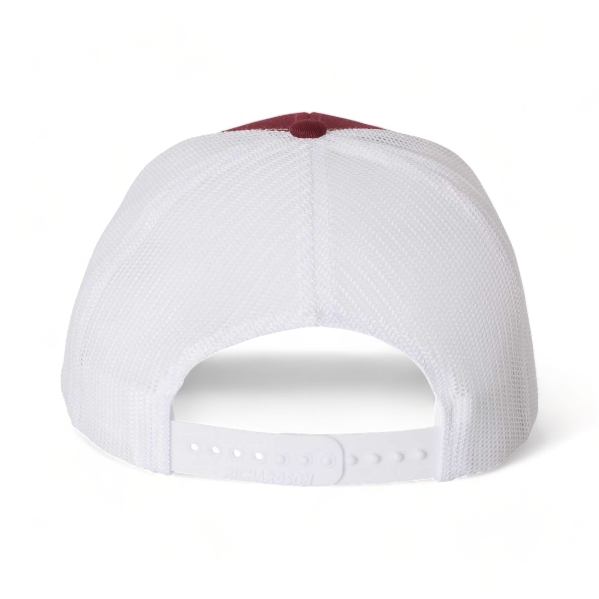 Back view of Richardson 112 custom hat in cardinal and white