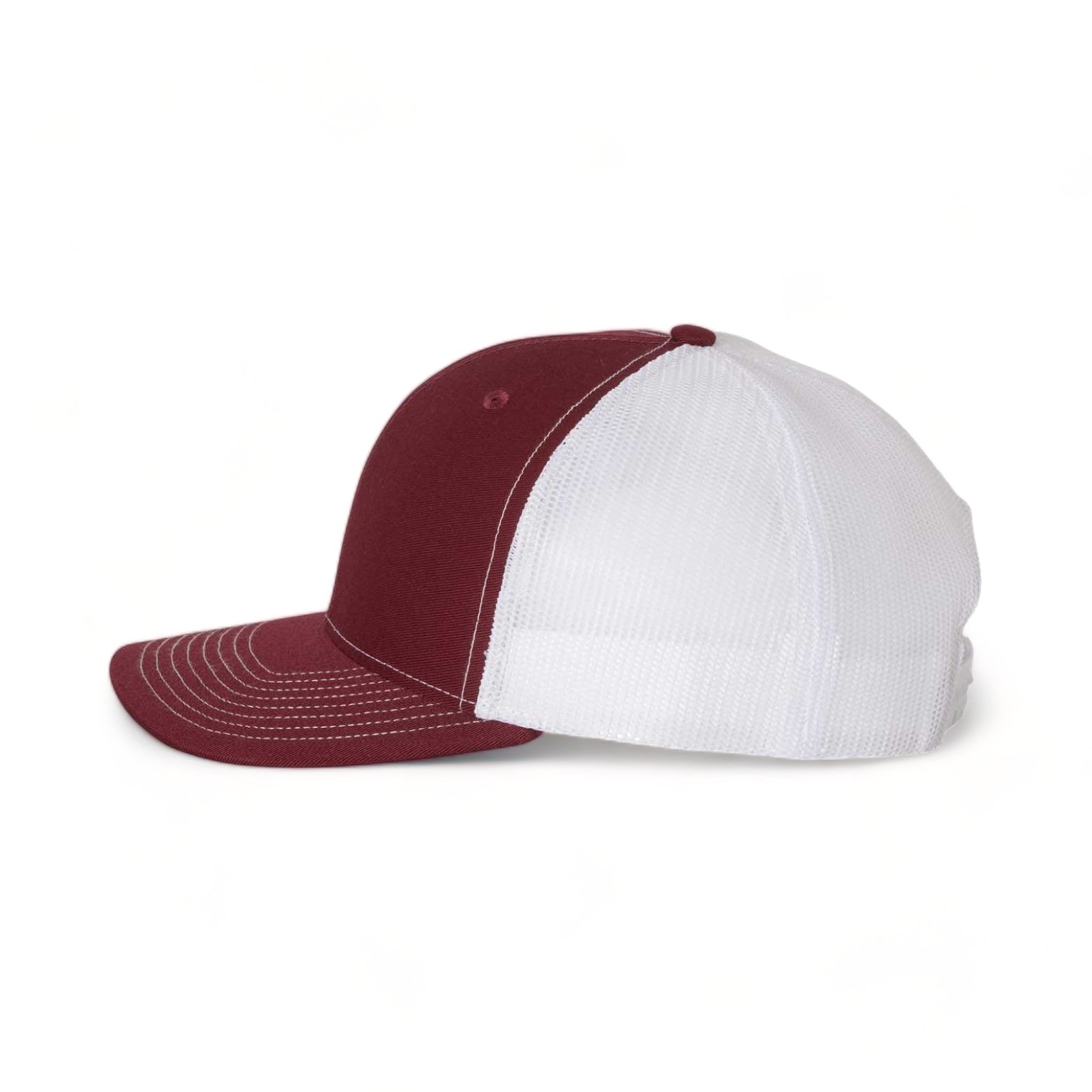 Side view of Richardson 112 custom hat in cardinal and white
