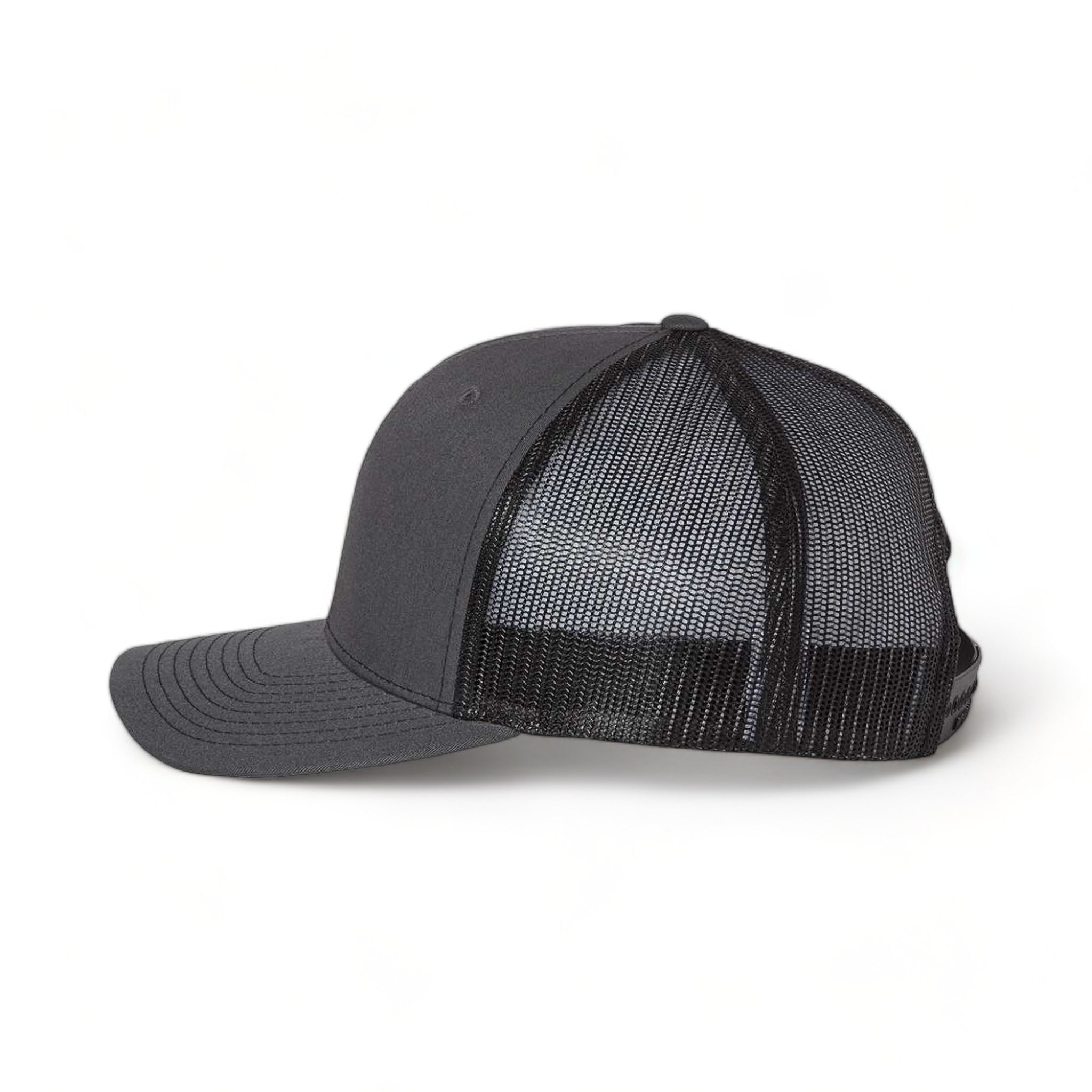 Side view of Richardson 112 custom hat in charcoal and black
