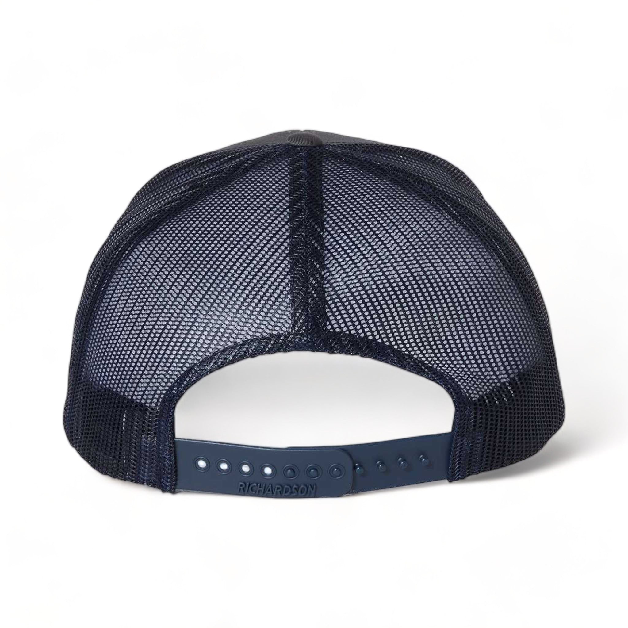 Back view of Richardson 112 custom hat in charcoal and navy