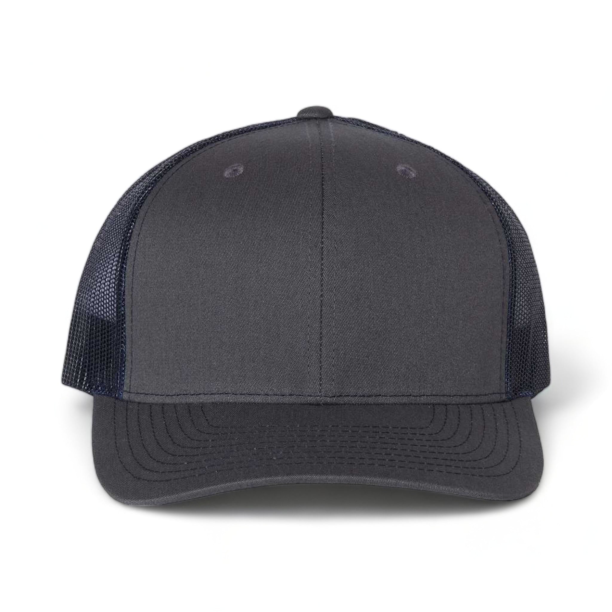 Front view of Richardson 112 custom hat in charcoal and navy