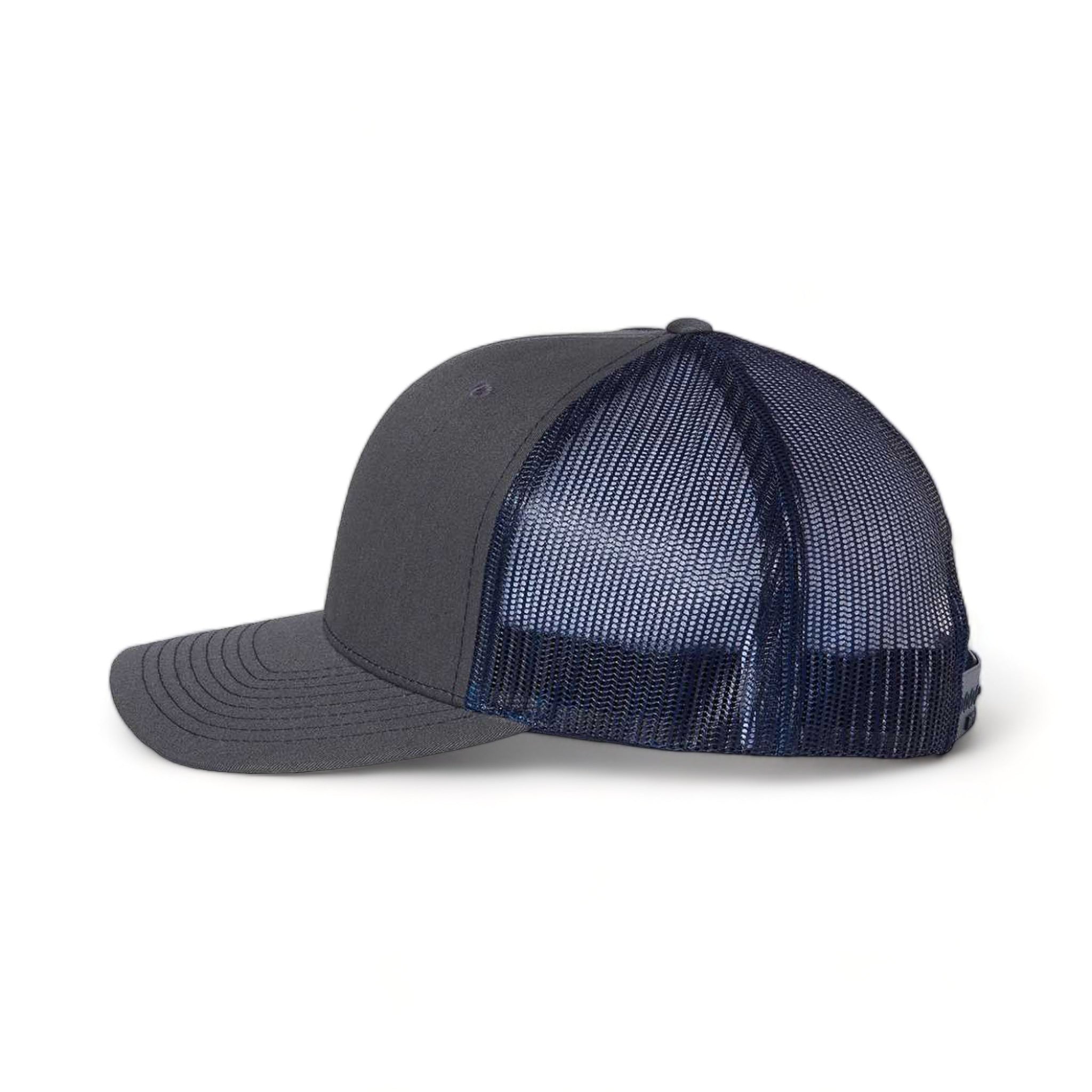 Side view of Richardson 112 custom hat in charcoal and navy