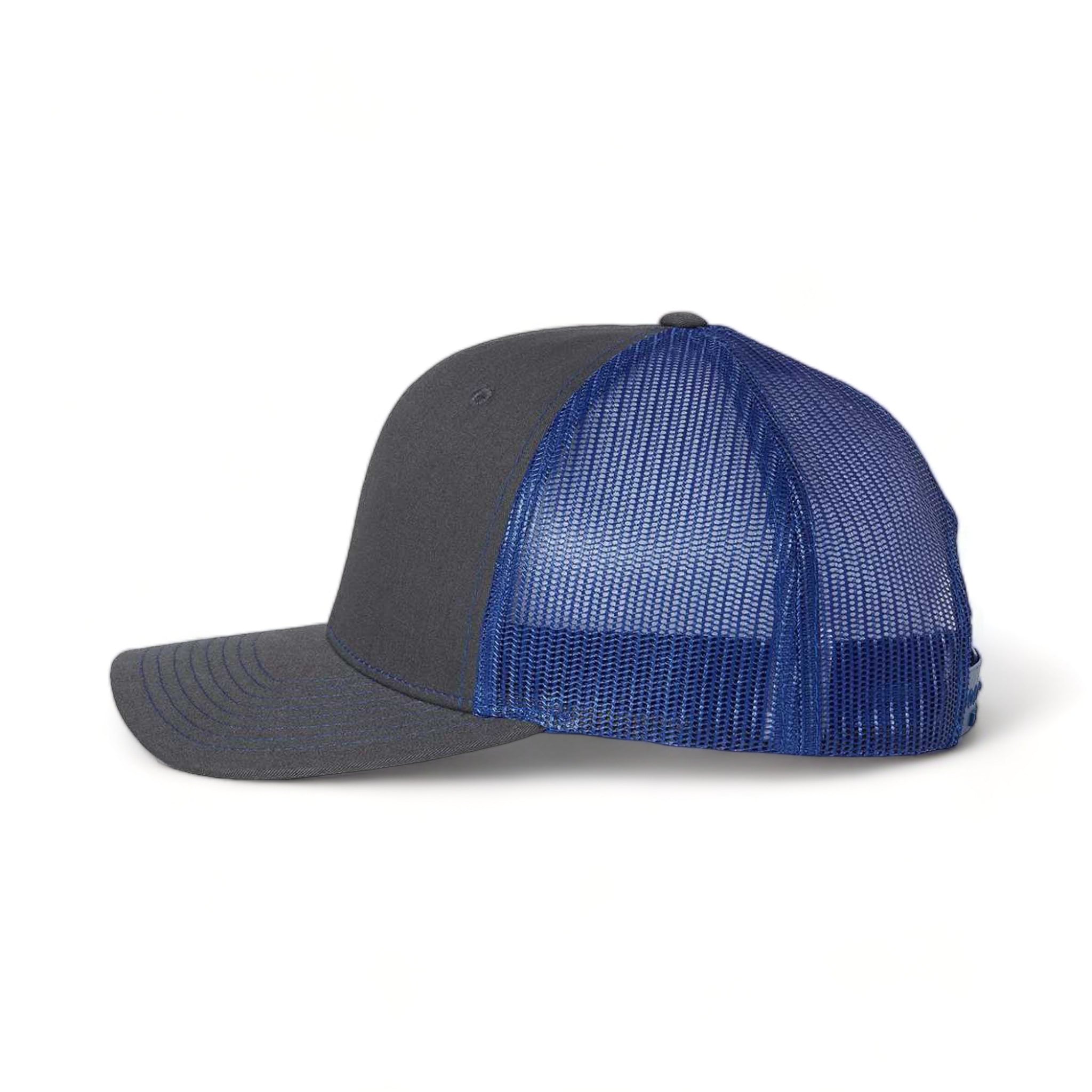Side view of Richardson 112 custom hat in charcoal and royal