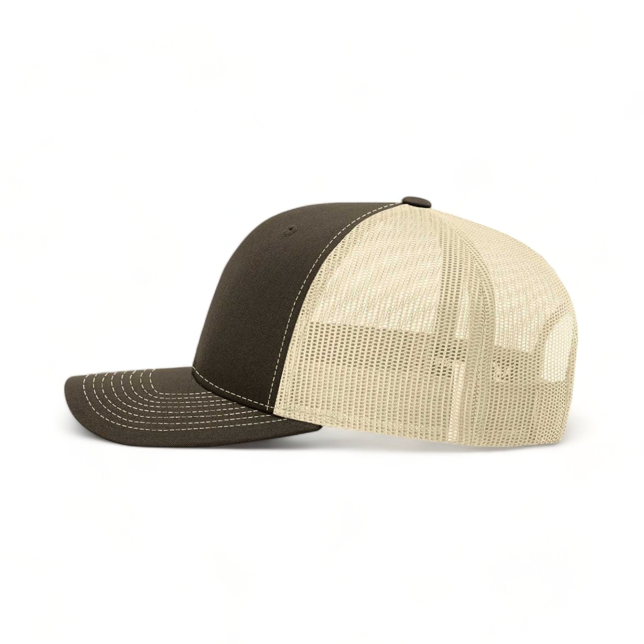 Side view of Richardson 112 custom hat in chocolate chip and birch