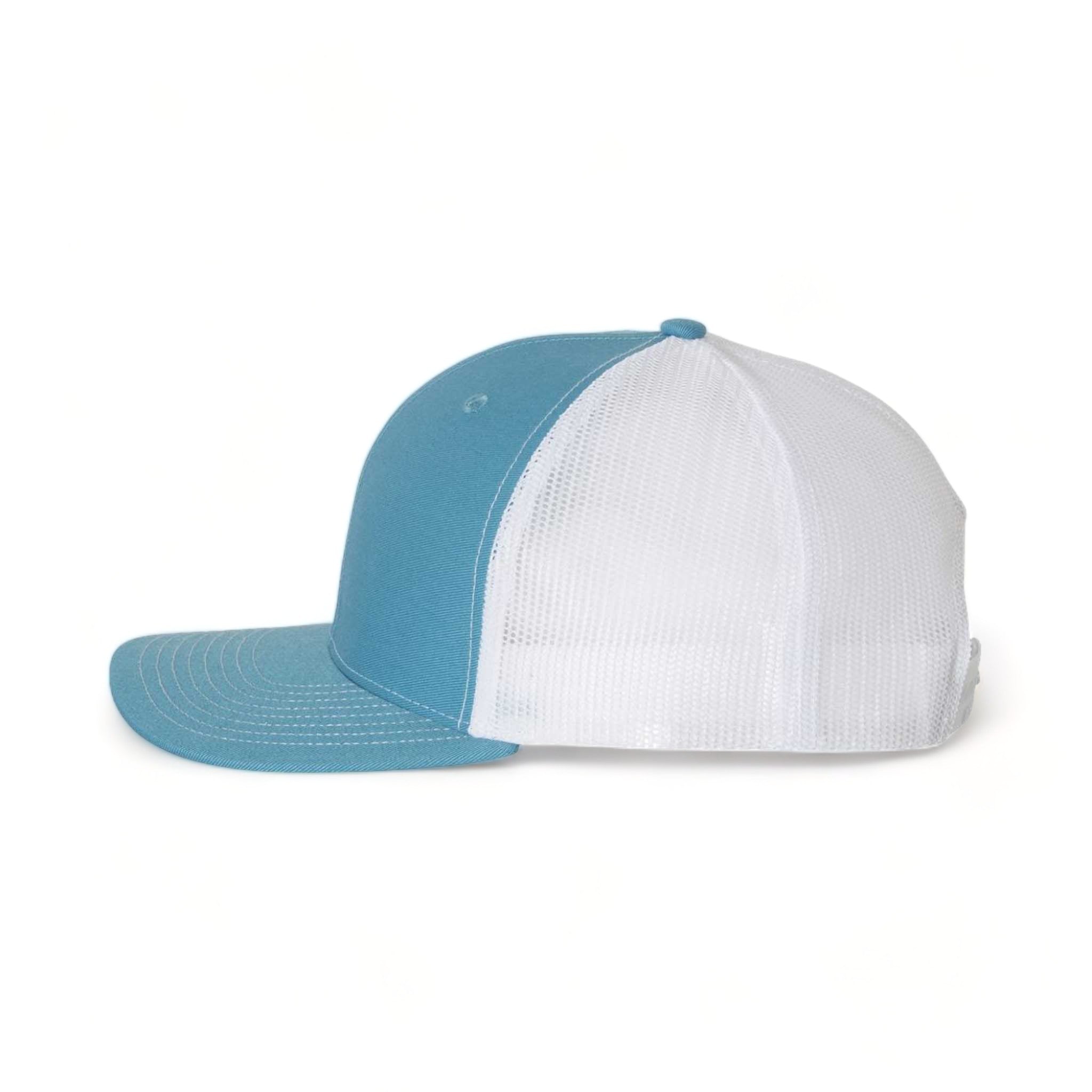 Side view of Richardson 112 custom hat in columbia blue and white