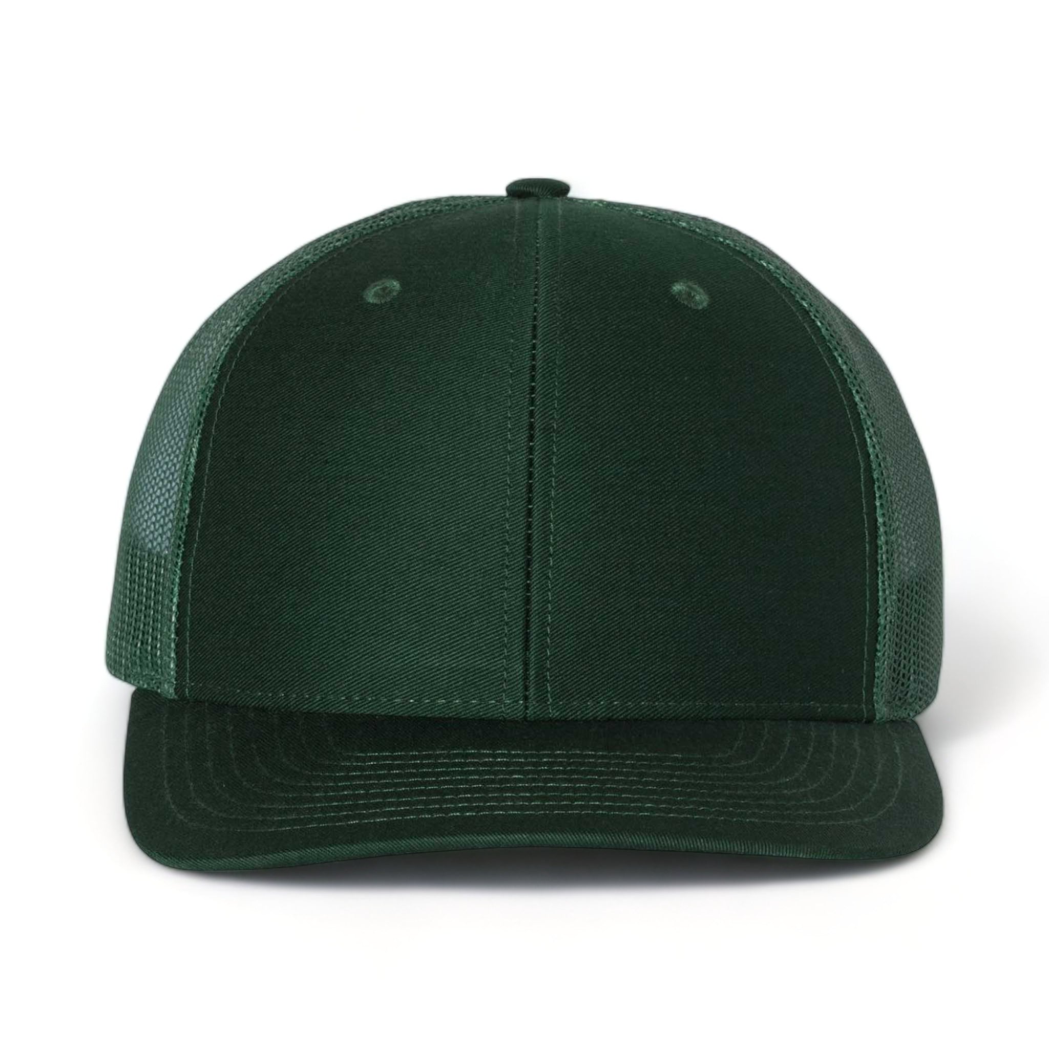 Front view of Richardson 112 custom hat in dark green