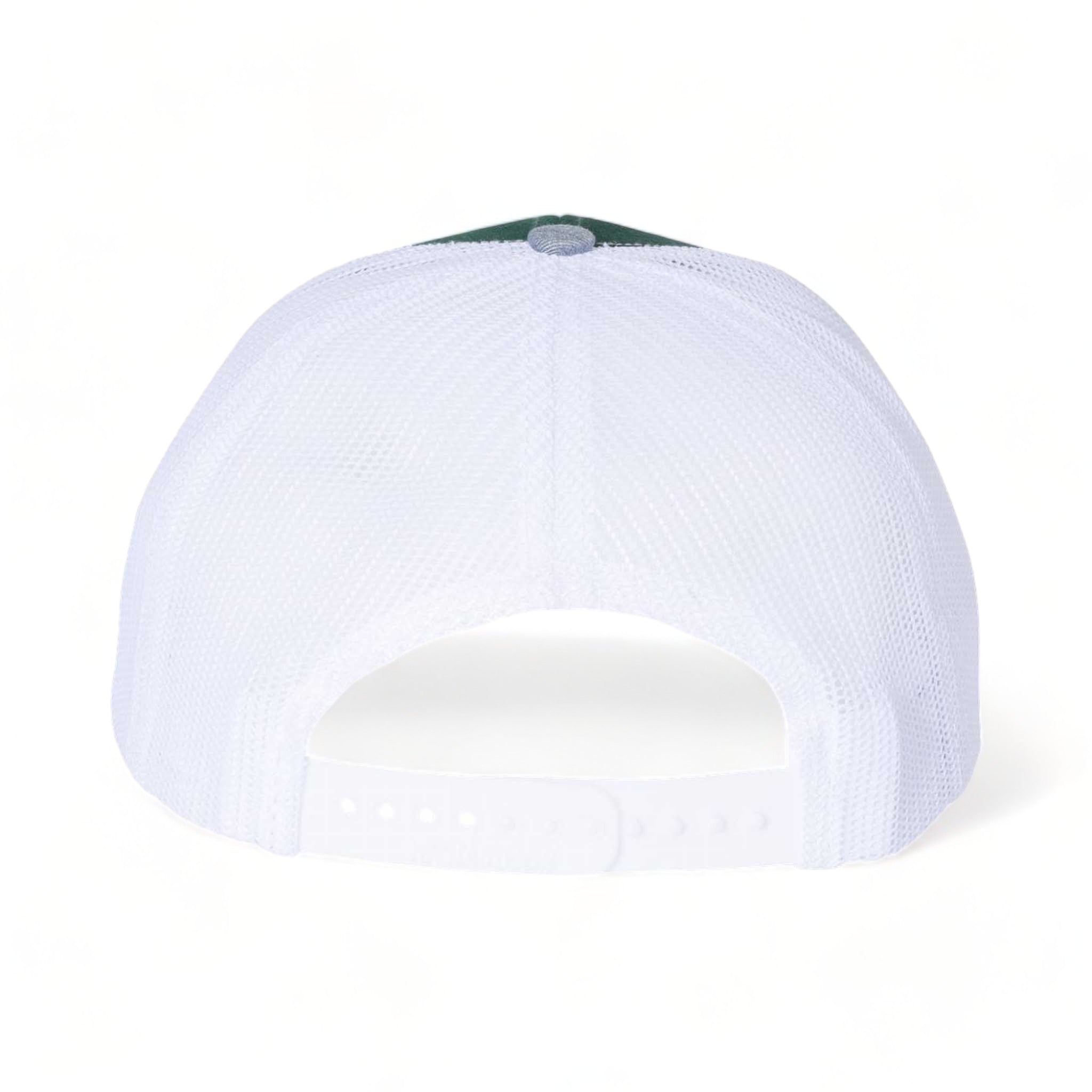 Back view of Richardson 112 custom hat in dark green, white and heather grey